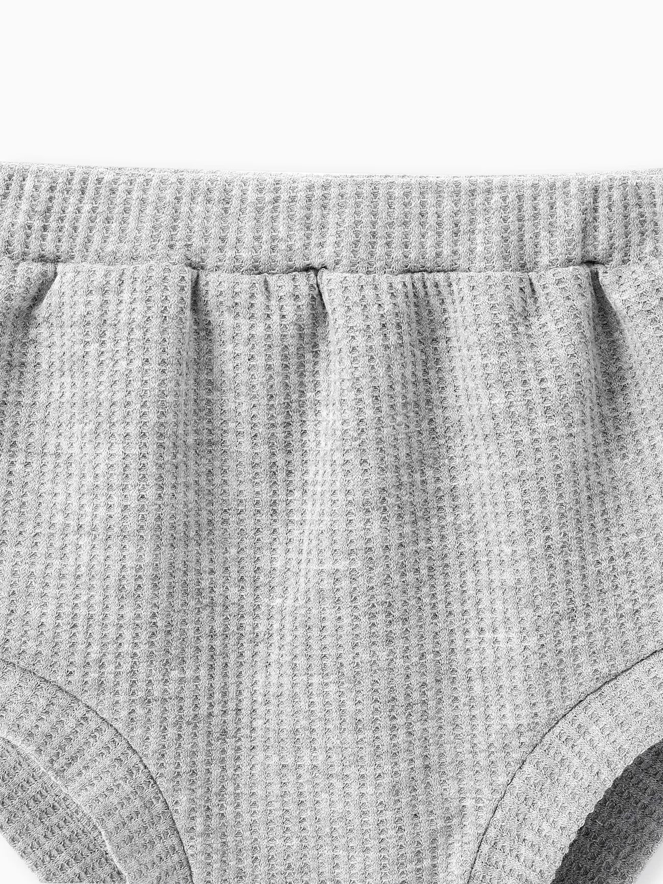Gris - short uni texturé gaufré bébé garçon/fille - image 2