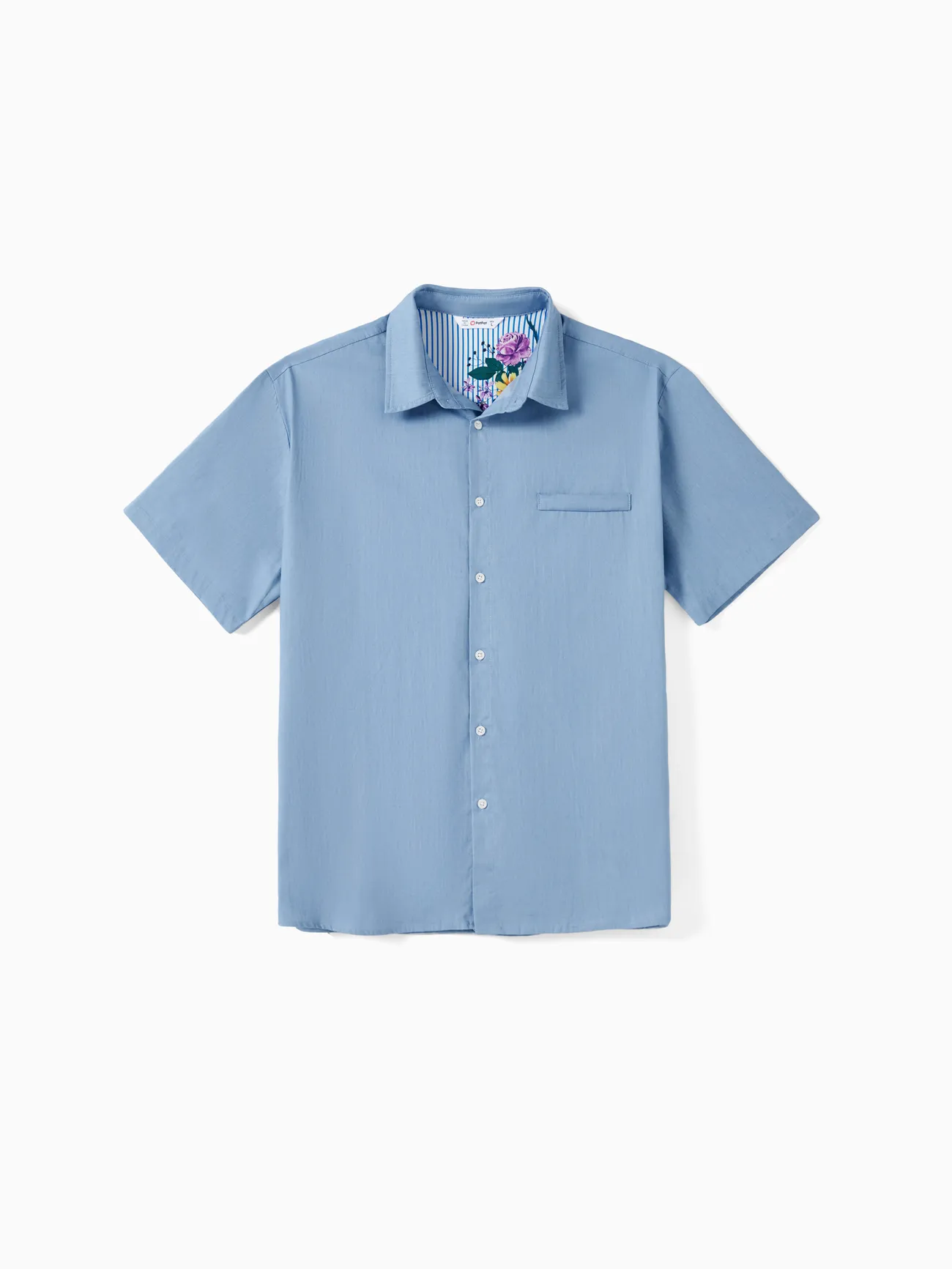 Men - Family Matching Resort Wear - Denim Blue Shirt and Floral Print Shirred Dress - DENIMBLUE - image 19
