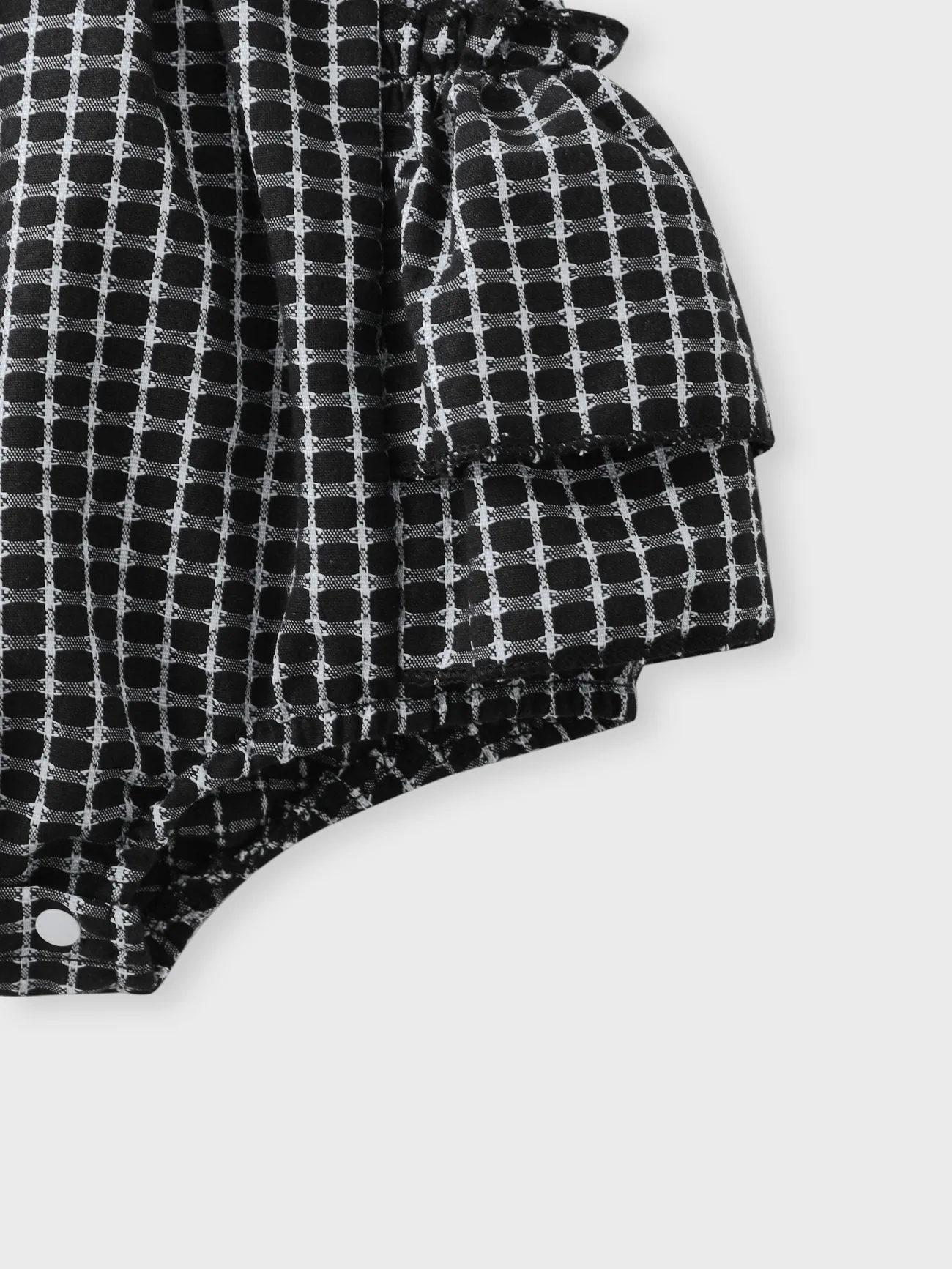 Negro - Little CoCo & Gentlemen - Pelele de Bebé Niña Bowknot Grid con volantes y diadema - image 6