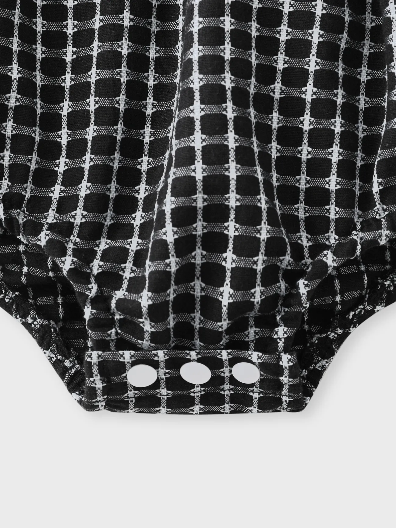 Negro - Little CoCo & Gentlemen - Pelele de Bebé Niña Bowknot Grid con volantes y diadema - image 8