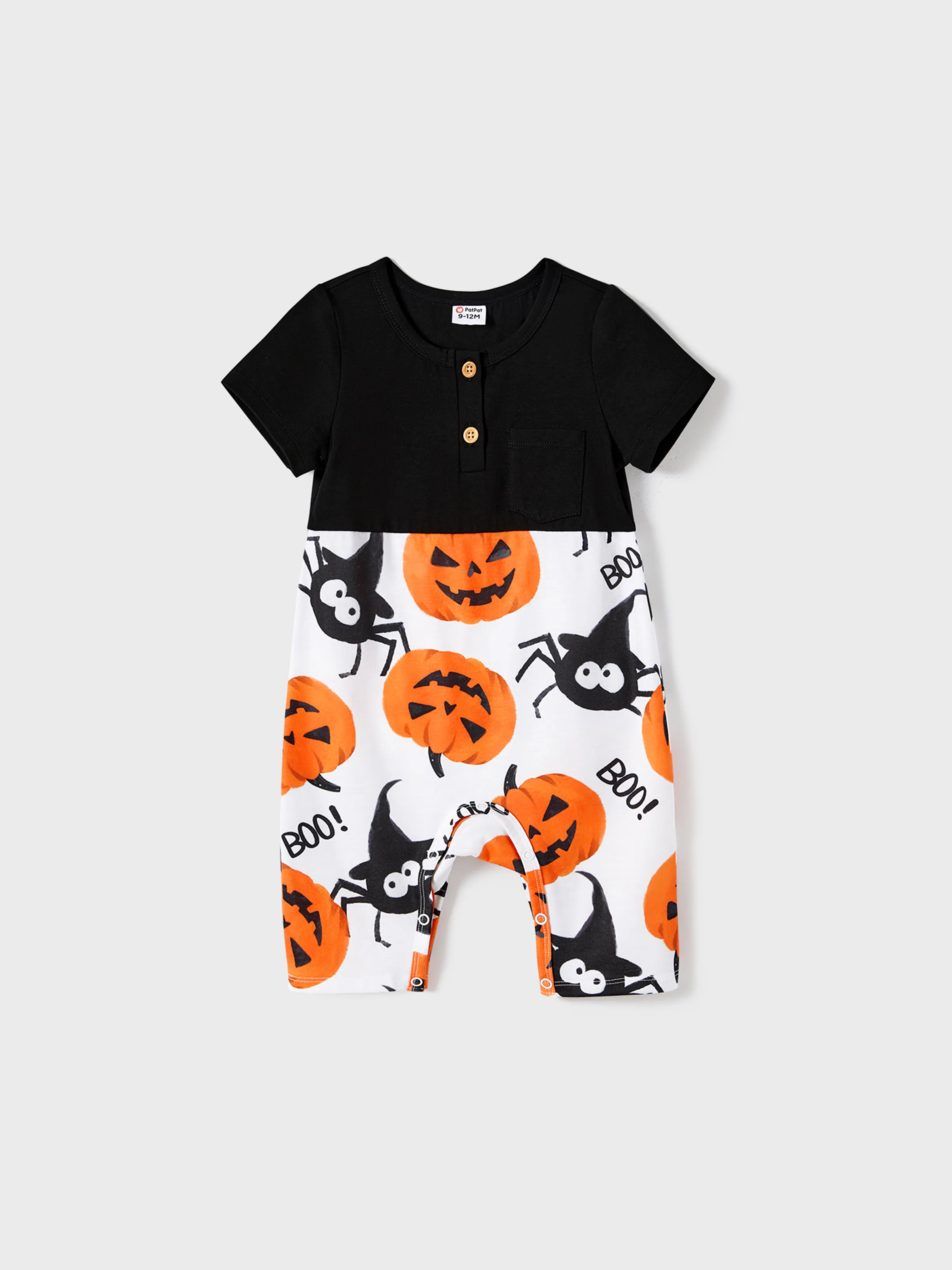 

Halloween Family Matching Pumpkin Print Dresses and Short Sleeve Colorblock Tops Sets