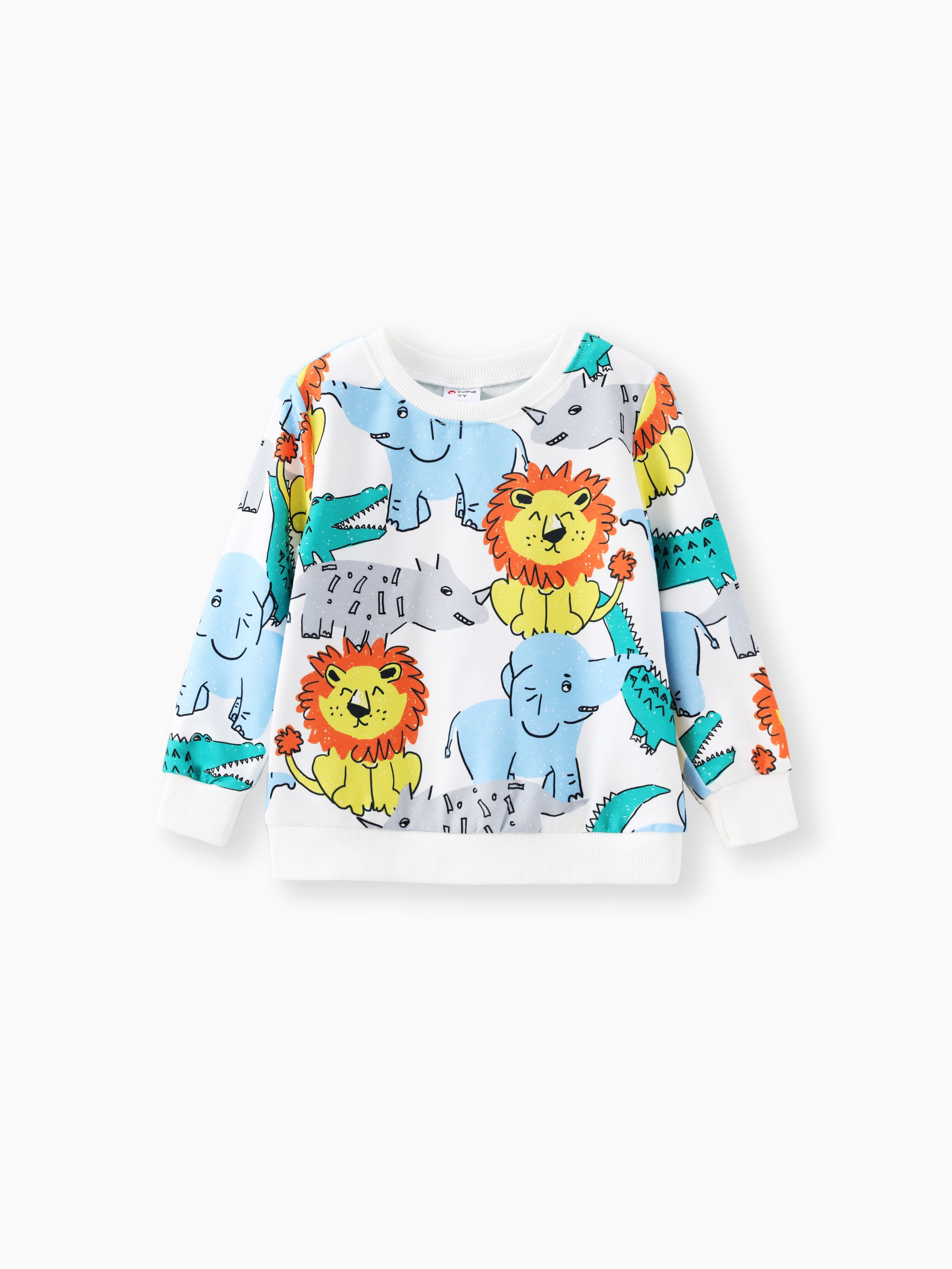 

Toddler Boy Animal Lion Pattern Pullover Sweatshirt