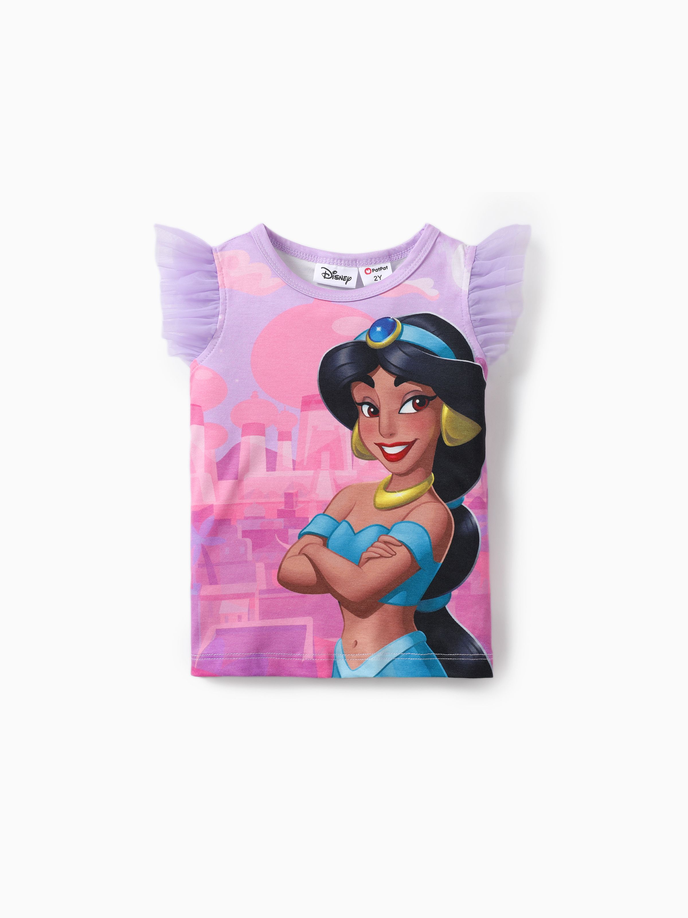 

Disney Princess Toddler Girl Naia™ Character Print with Ruffled Mesh Sleeve Top