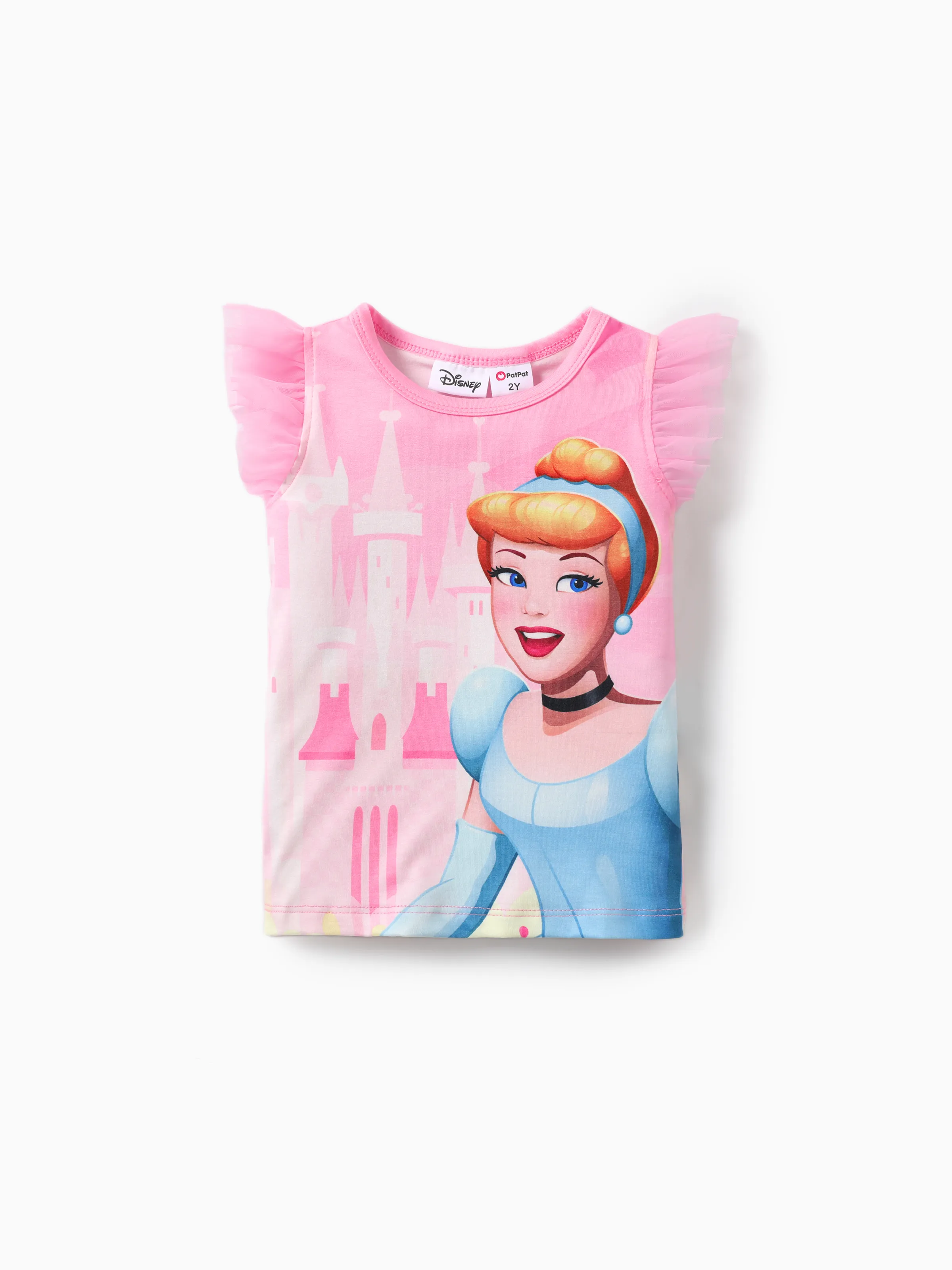 

Disney Princess Toddler Girl Naia™ Character Print with Ruffled Mesh Sleeve Top