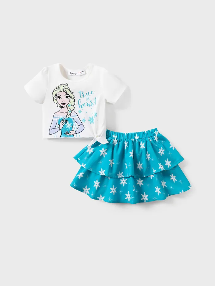 Disney Frozen Elsa 2pcs Toddler Girls Naia™ Character cake Skirt Suit Set