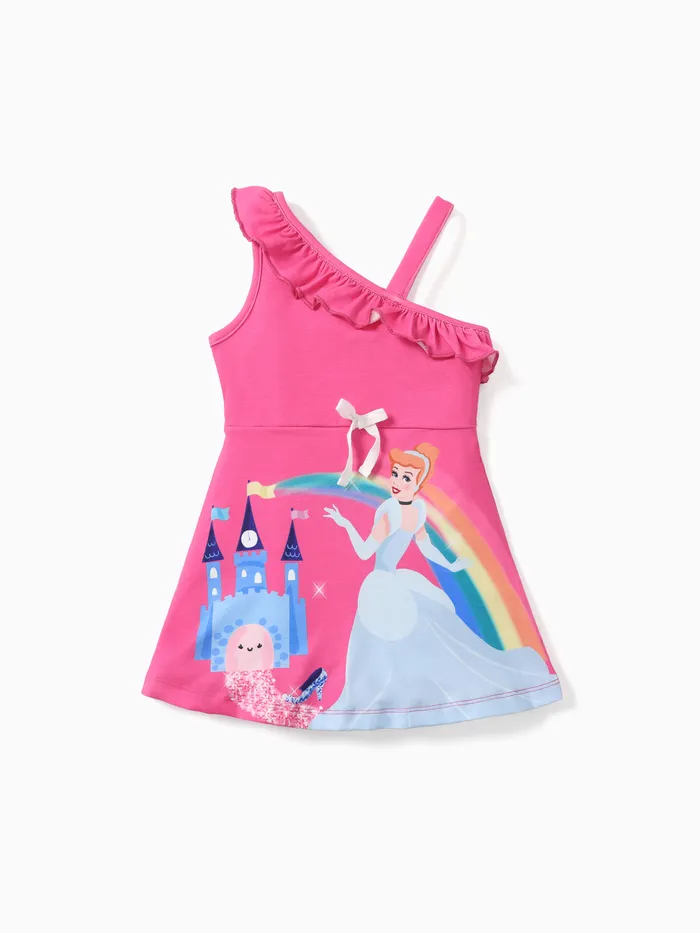 Disney Princess Toddler Girl's Off-shoulder Suspend Ruffled Cintura Dress