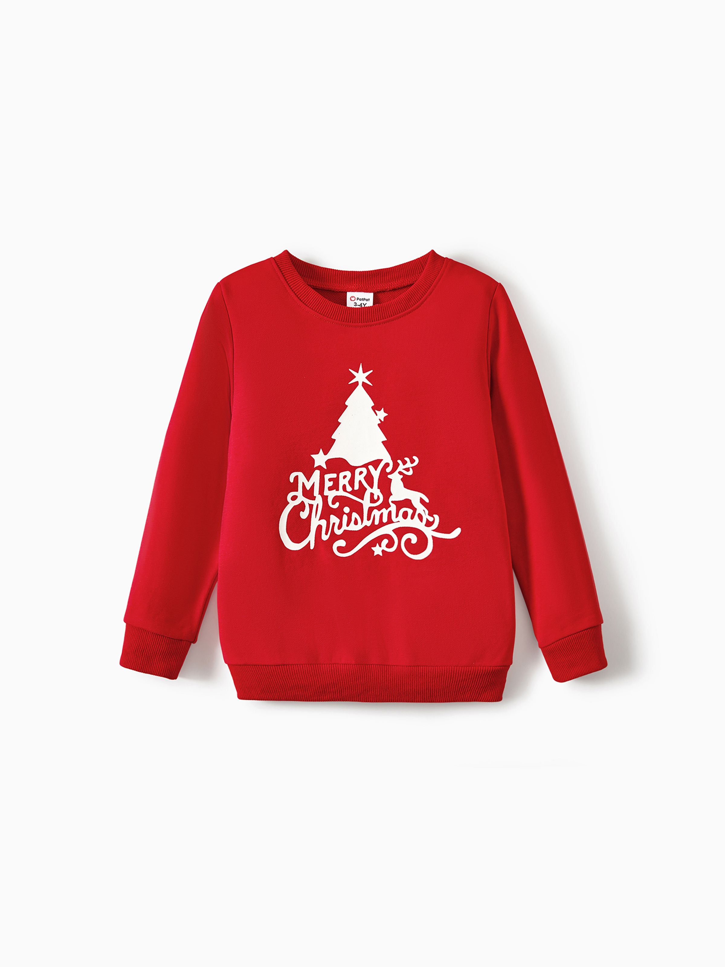 

Christmas Family Matching Glow In The Dark Letters Print Long-sleeve Casual Tops