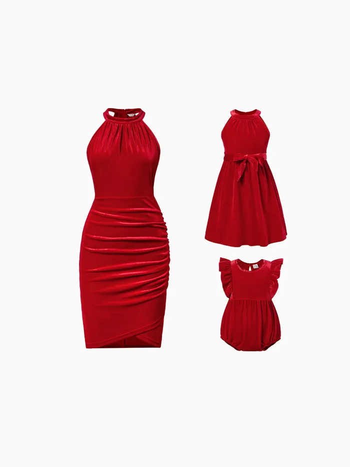 Mother & Daughter Sweet Solid Color Dresses