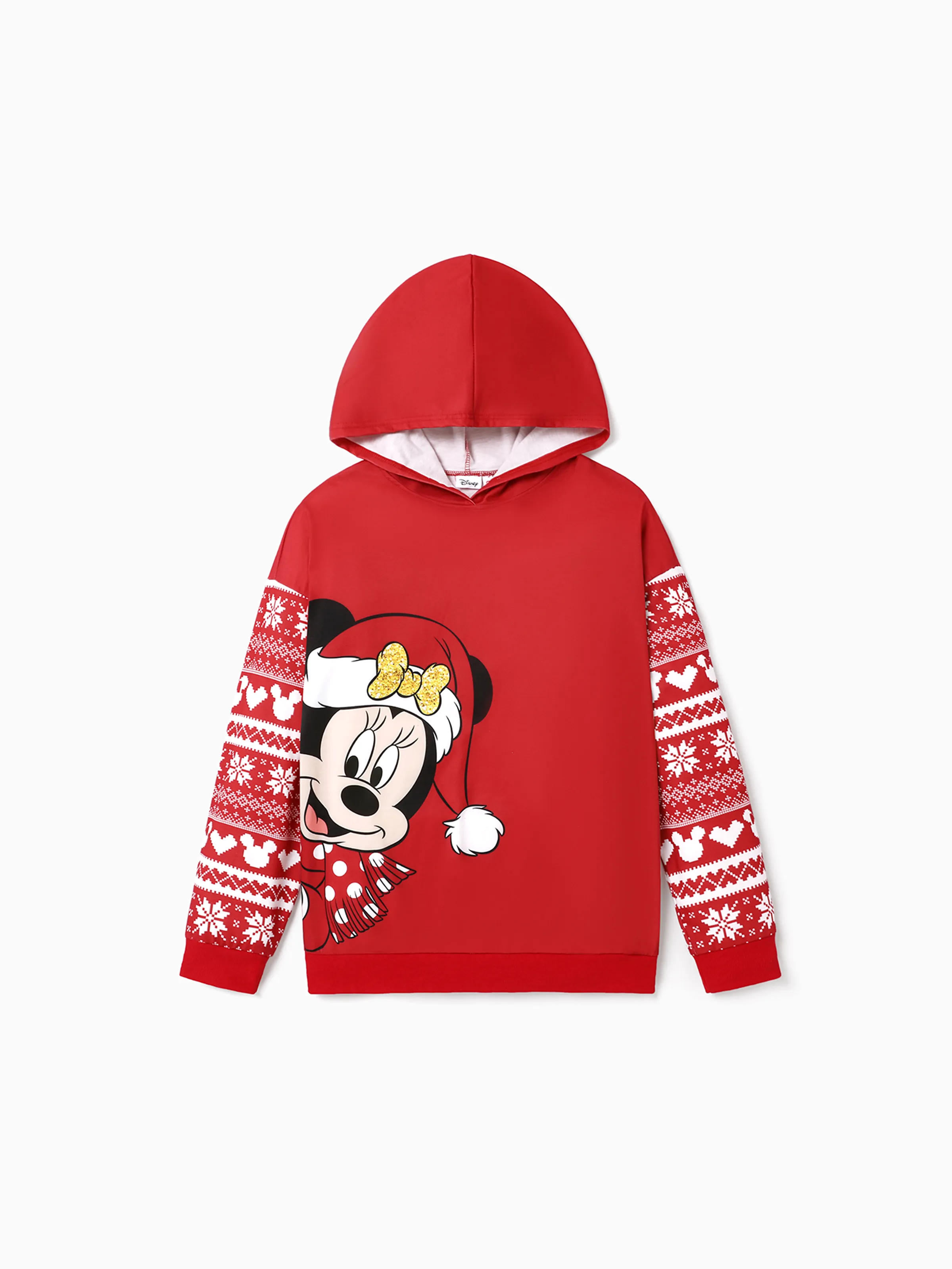 

Disney Mickey and Friends Family Matching Christmas Character Print Long-sleeve Hooded Top