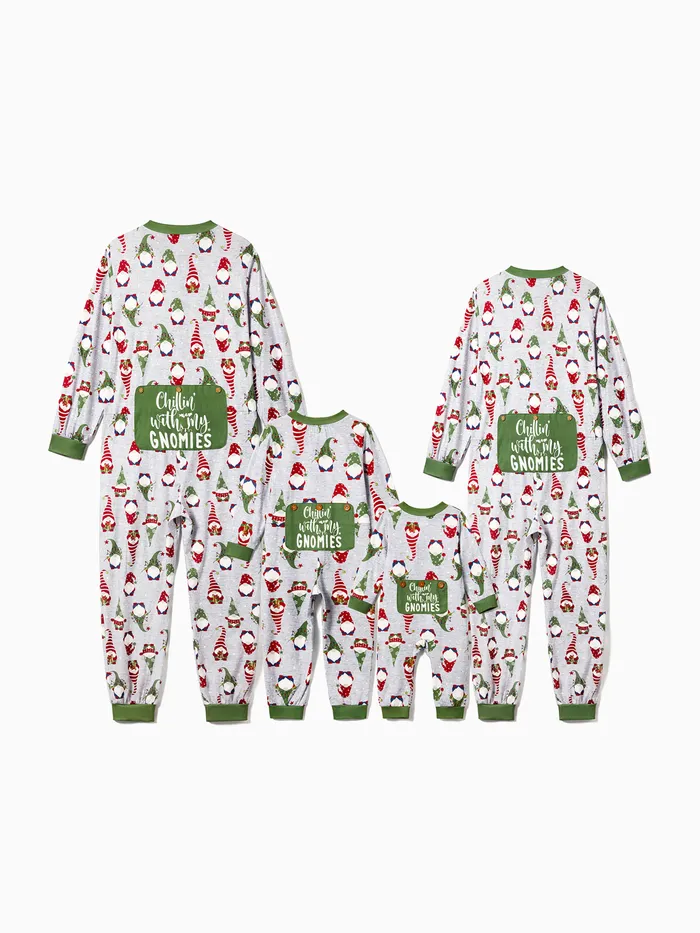 Christmas Family Matching Gnome All-over Print Long-sleeve Romper Pajamas Sets(Flame resistant)