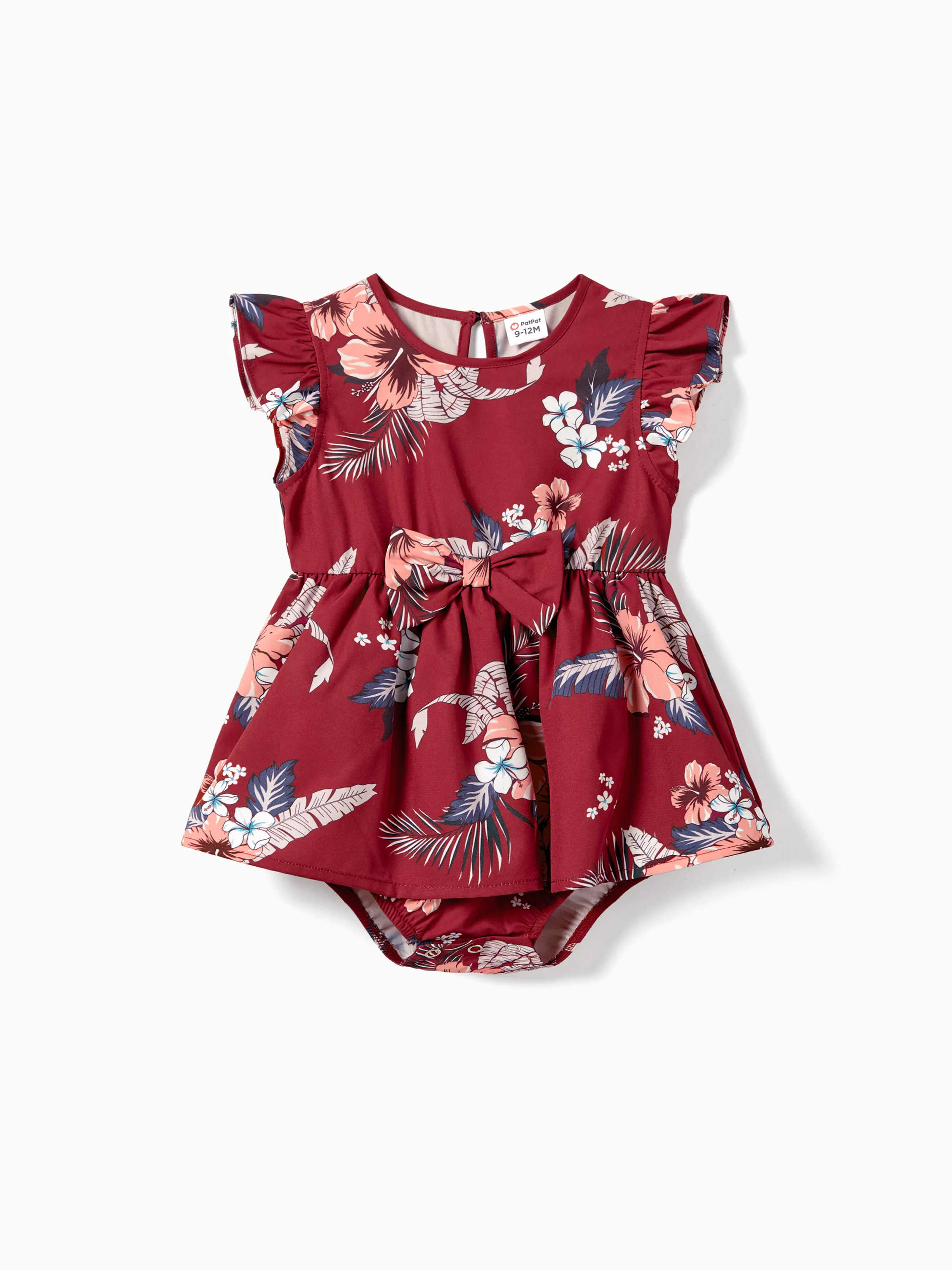 

Family Matching Colorblock Polo Shirt and Floral Ruffle Hem Wrap Dress Sets