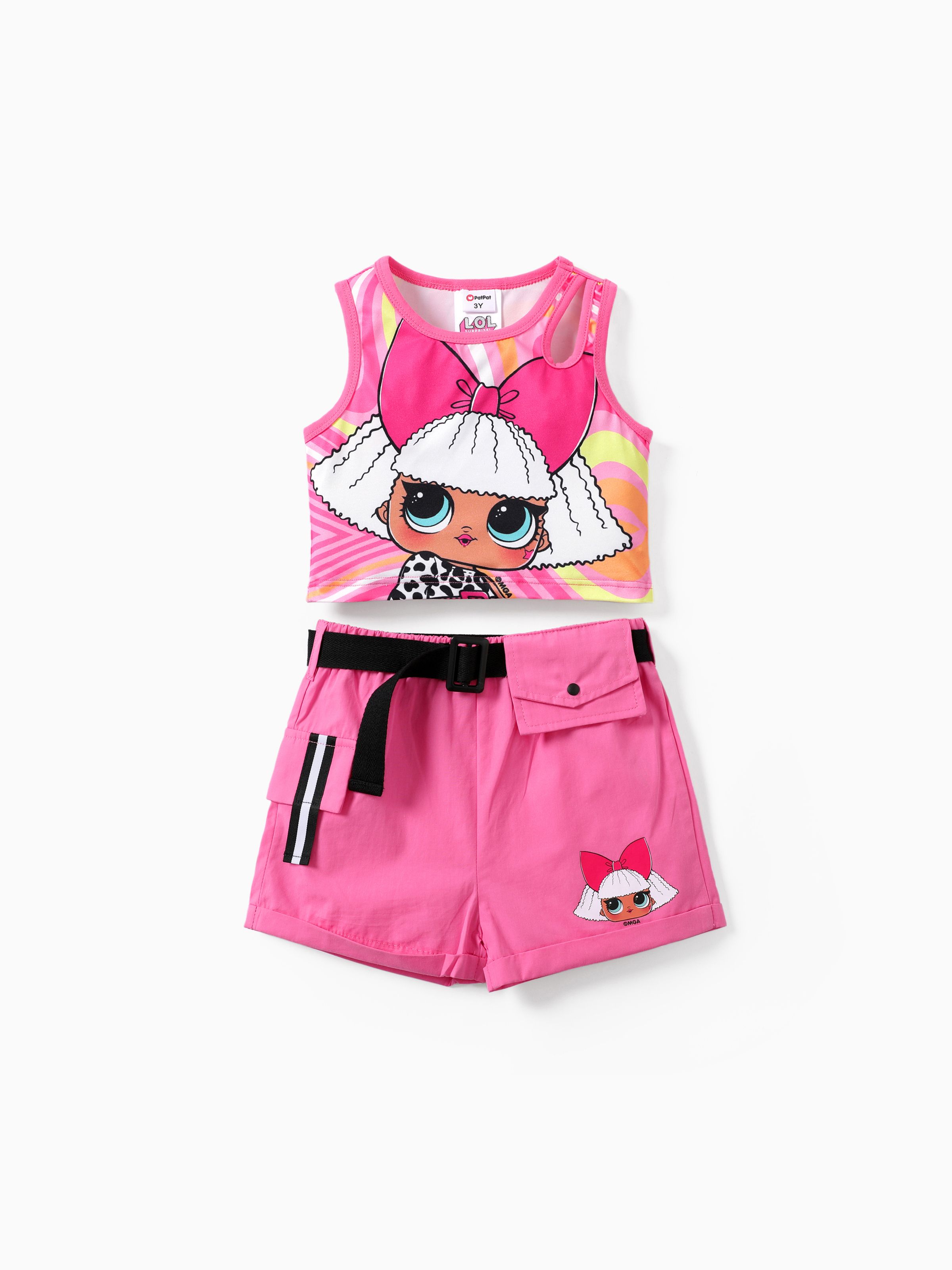 

L.O.L. Surprise 2pcs Toddler/Kids Girls Character Waist Bag Cargo Shorts Set