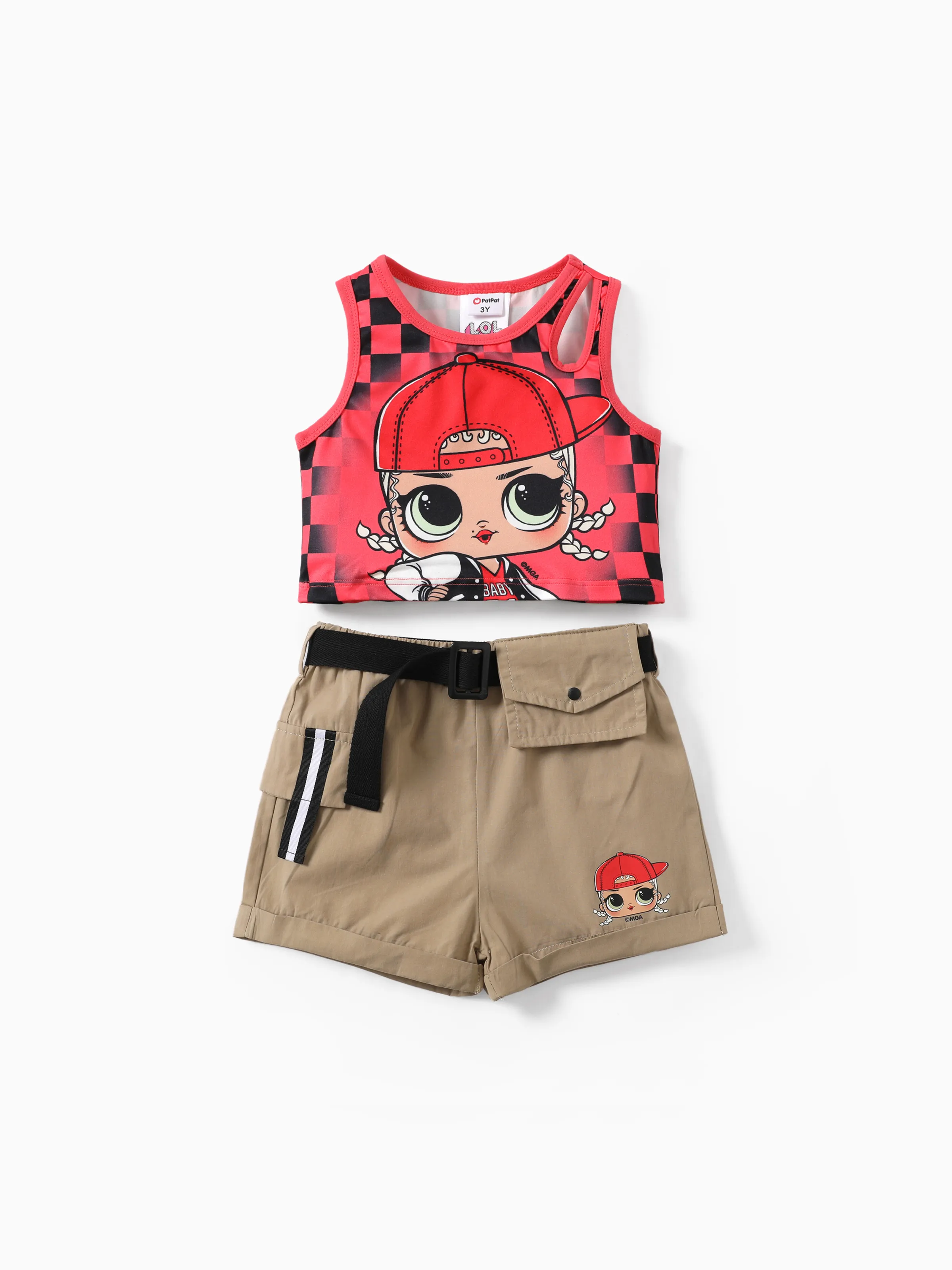 

L.O.L. Surprise 2pcs Toddler/Kids Girls Character Waist Bag Cargo Shorts Set