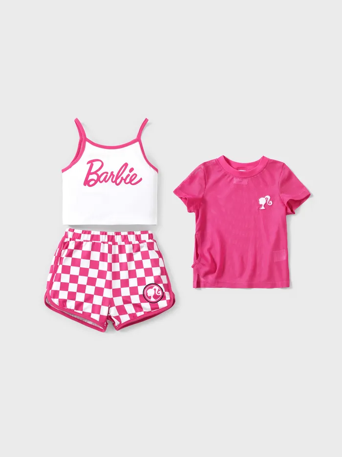 Barbie 3pc Toddler/Kids Girls Sporty Checkered/Plaid Set