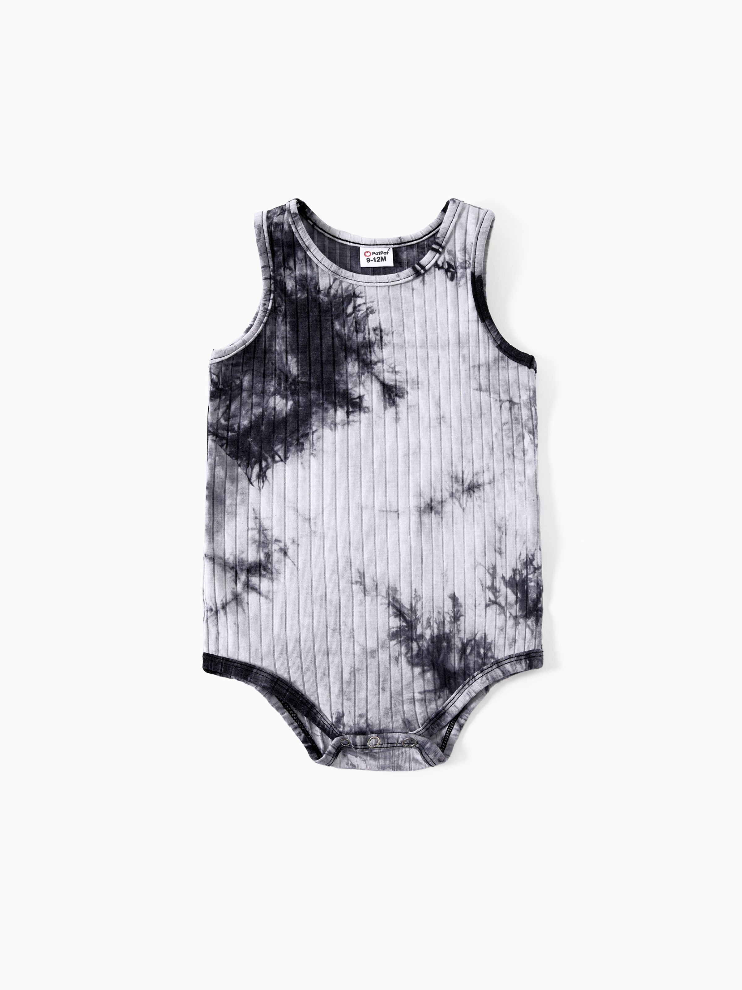 

Mommy and Me Black and white Tie-dyed Drawstring Romper