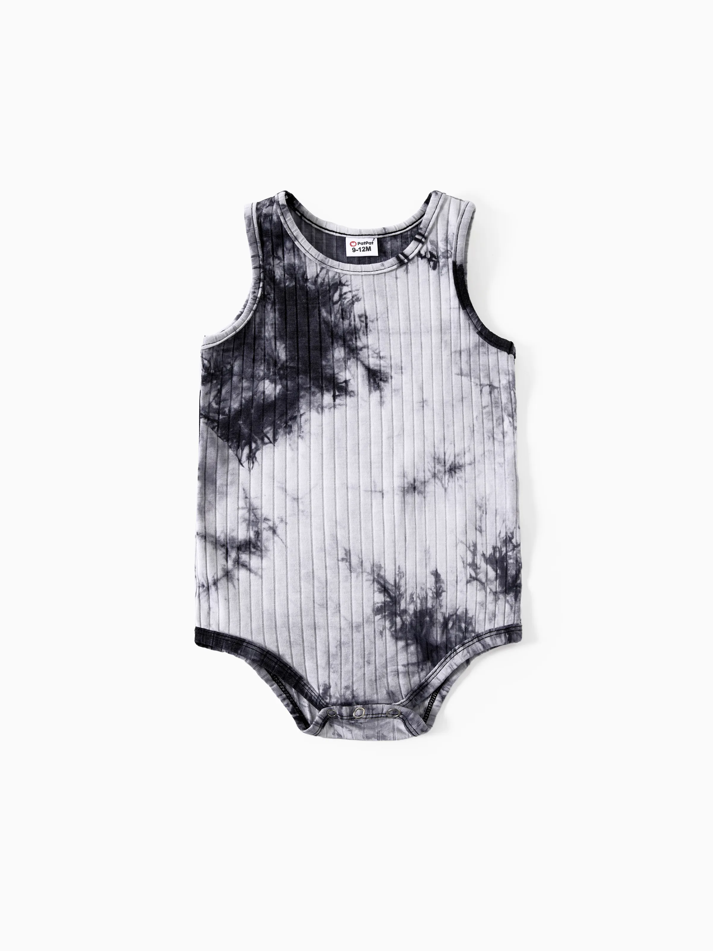 

Mommy and Me Black and white Tie-dyed Drawstring Romper