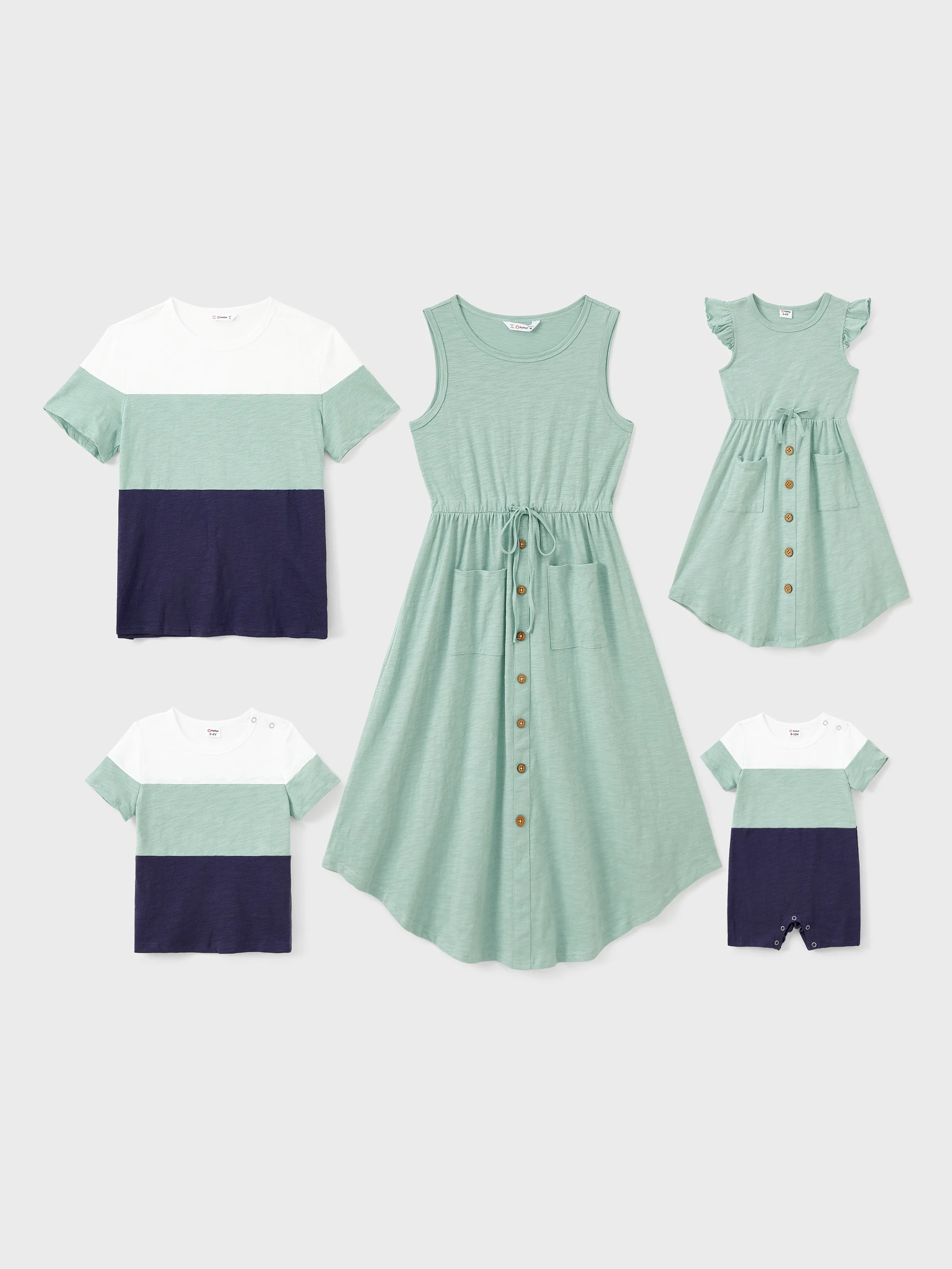 Look Familial Sans manches Tenues de famille assorties Ensemble