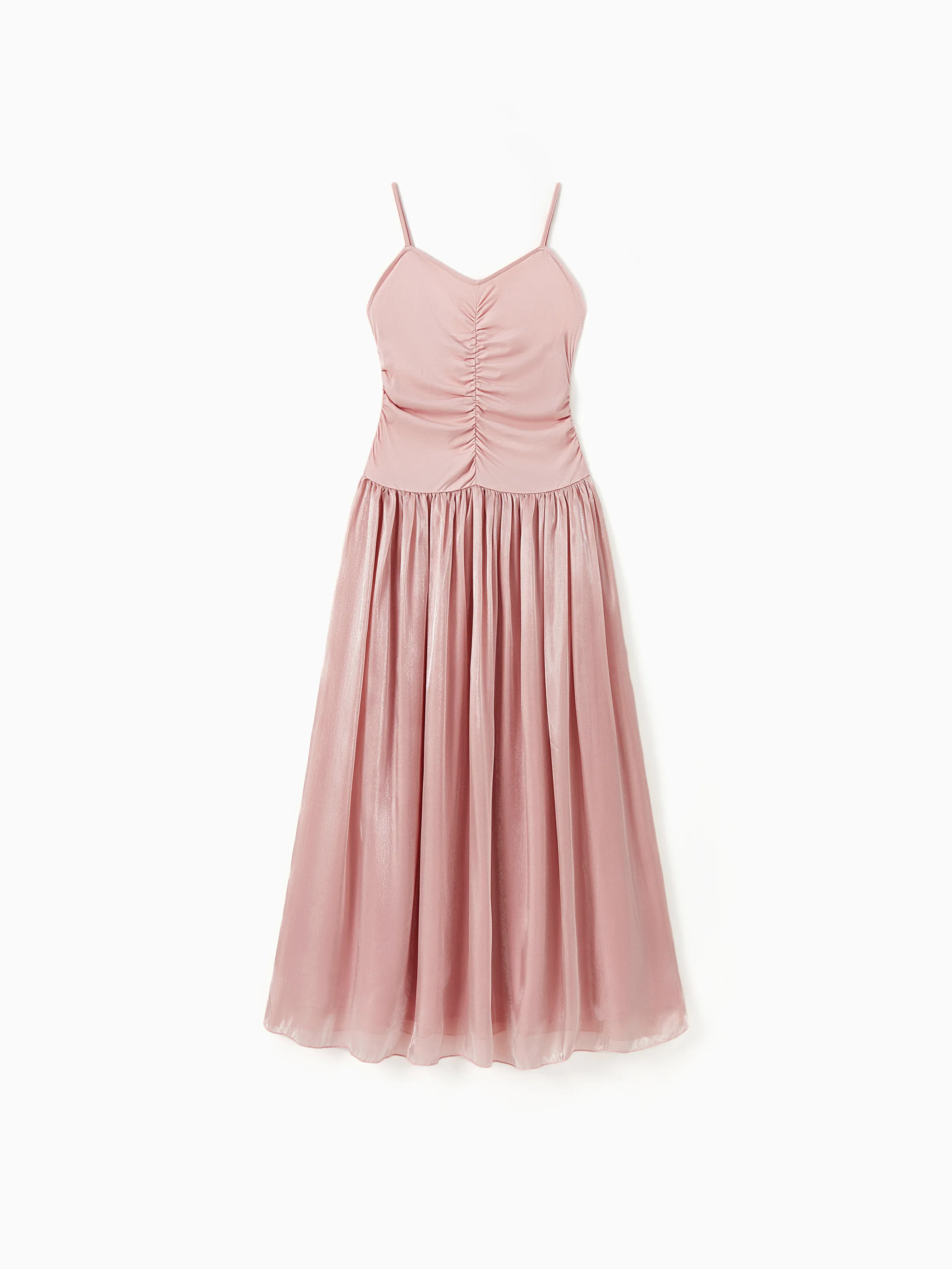 

Mommy and Me Sweet Style Flower Embroidered Sleeveless Pleated Tulle Strap Dresses