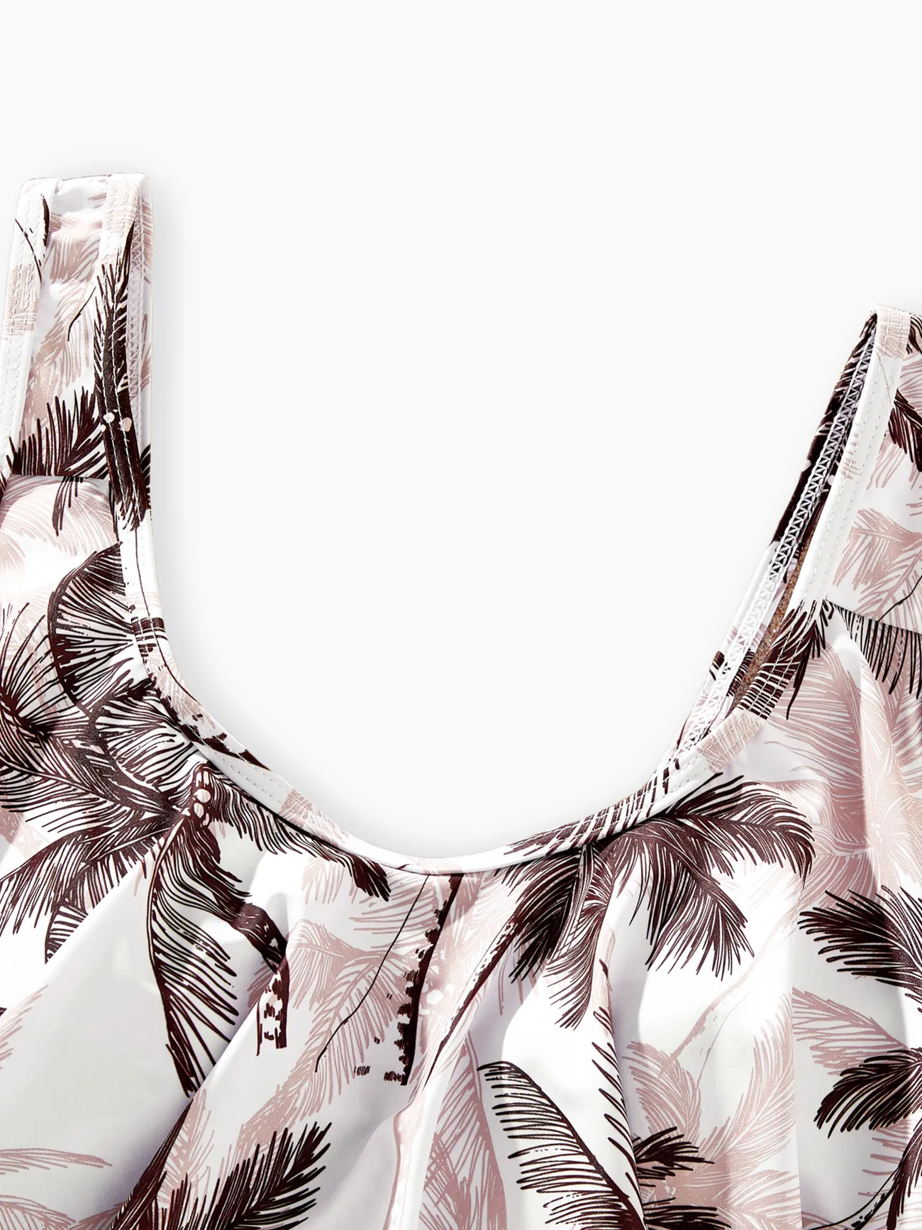 Women - Matching Family Swimsuits Khaki - Coconut Tree Tankini or Swim Trunks - Khaki - image 5