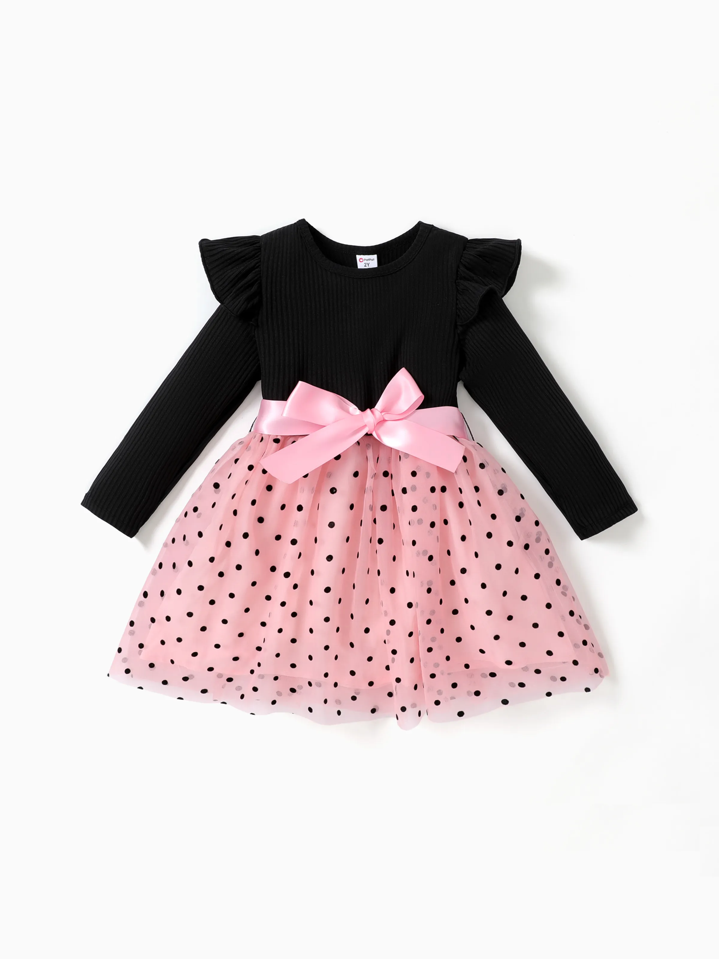 

Toddler Girl Sweet Polka Dot Flutter Sleeve Dress