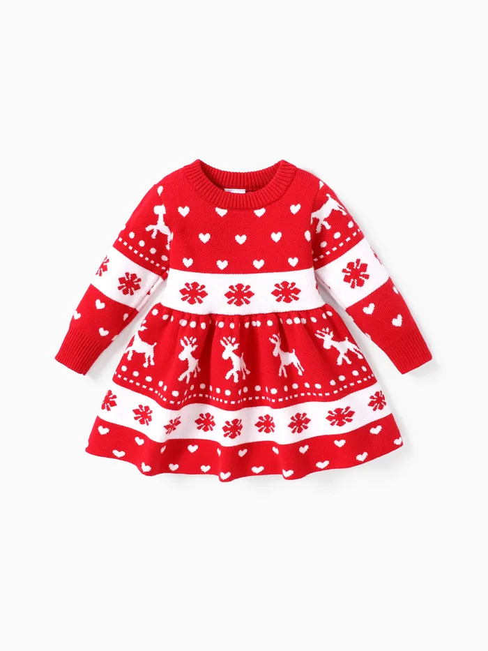 Christmas Baby Girl Sweet Sweater Dress