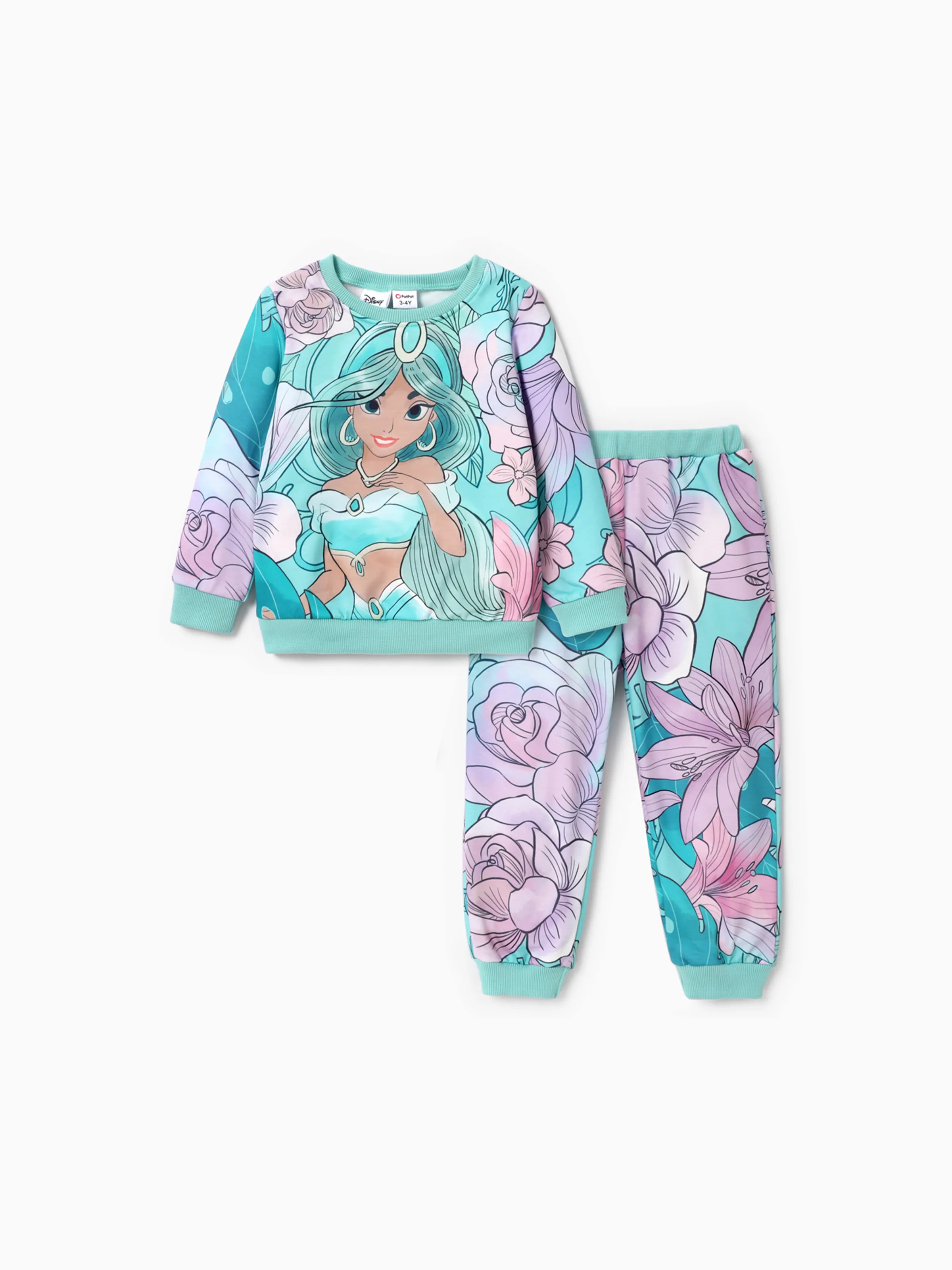 

Disney Princess Baby Girl 2pcs Character Print Long-sleeve Top and Pants Set