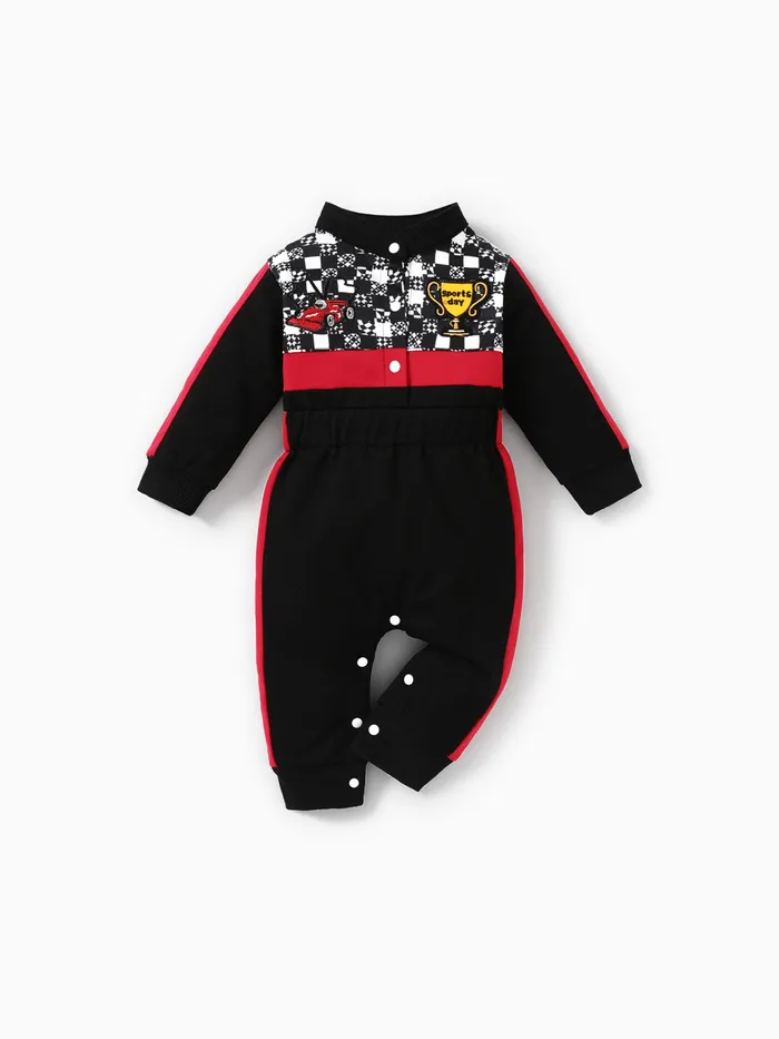 Baby Unisex Stoffnähte Sportlich Langärmelig Baby-Overalls