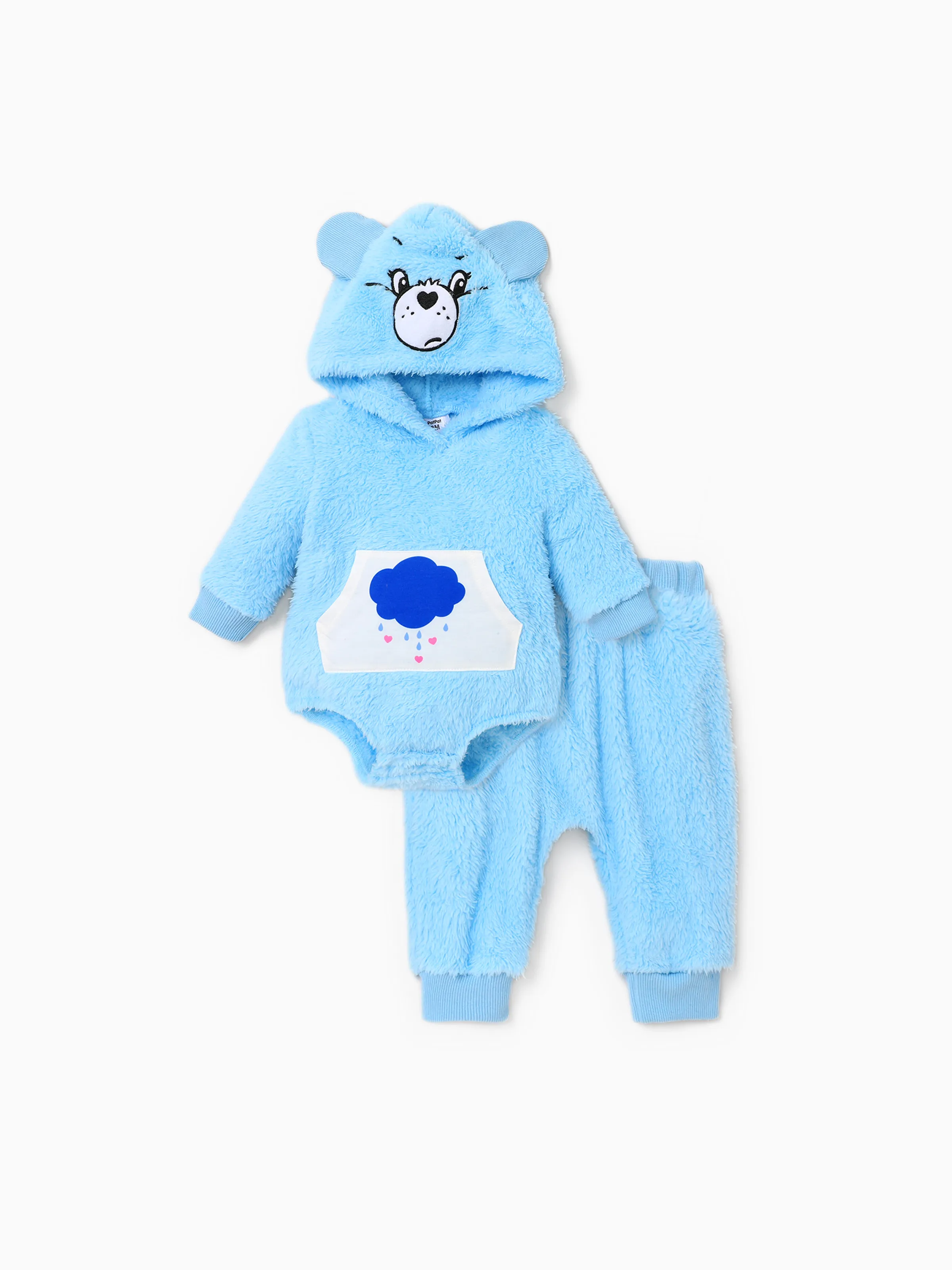 

Care Bears Baby Boy/Girl Bear Expression Three-dimensional Hooded One Piece Jumpsuit and One Piece Pants Set