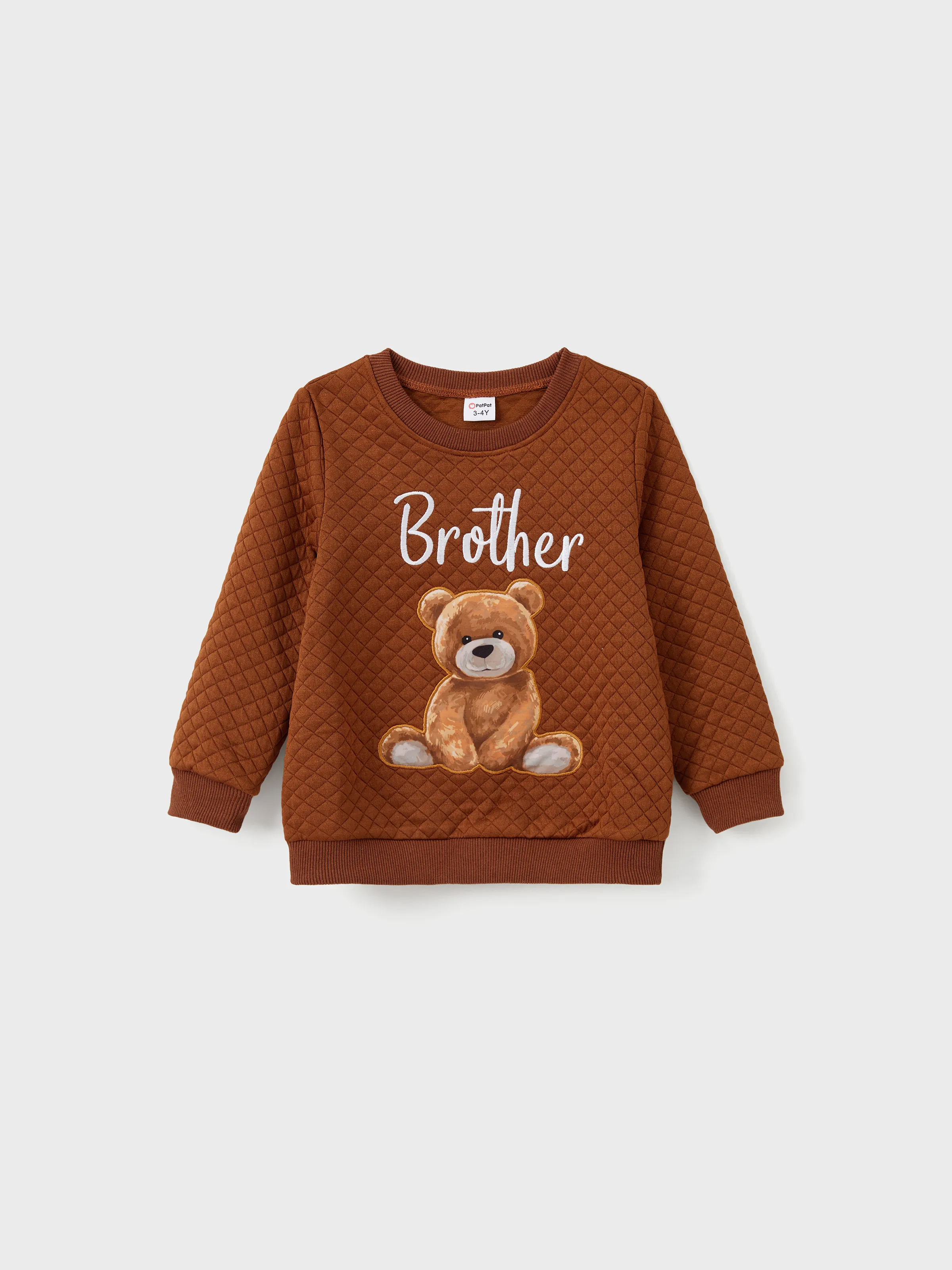 

Family Matching Bear Print Long-sleeve Tops
