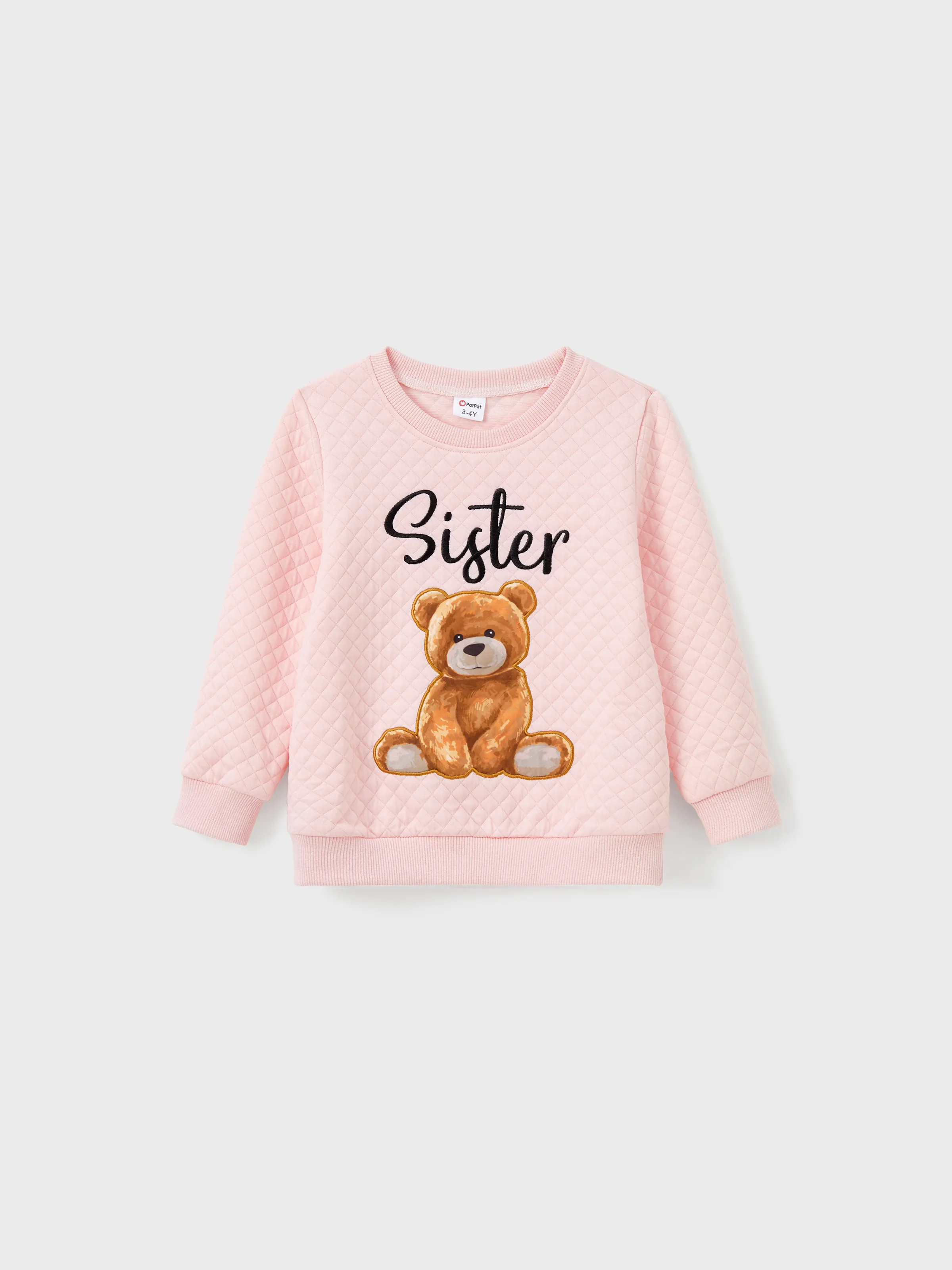 

Family Matching Bear Print Long-sleeve Tops