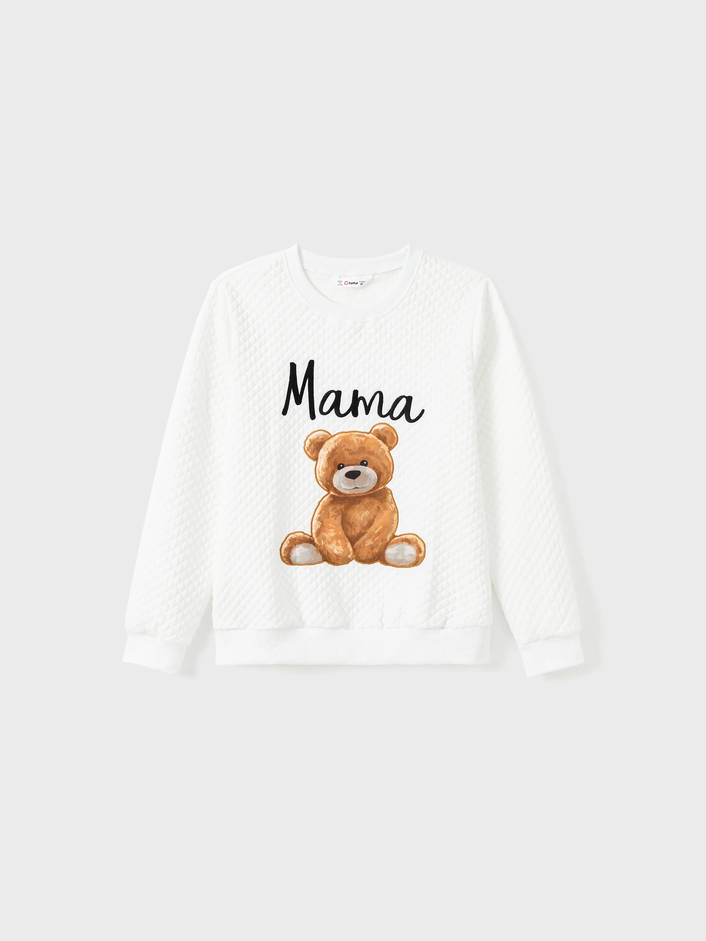 

Family Matching Bear Print Long-sleeve Tops