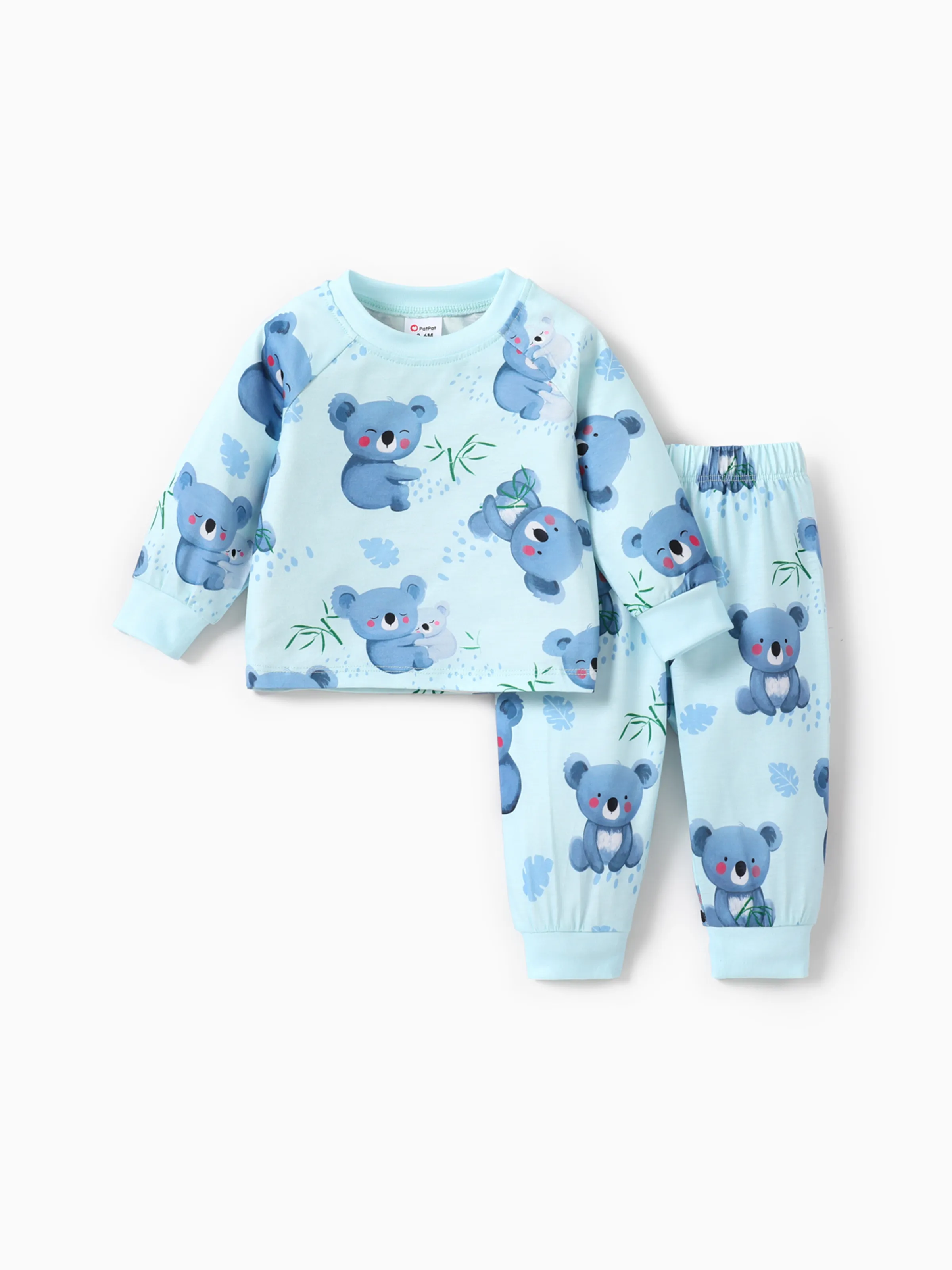 

2pcs Baby Boy Basic Koala Pattern Pajama Set