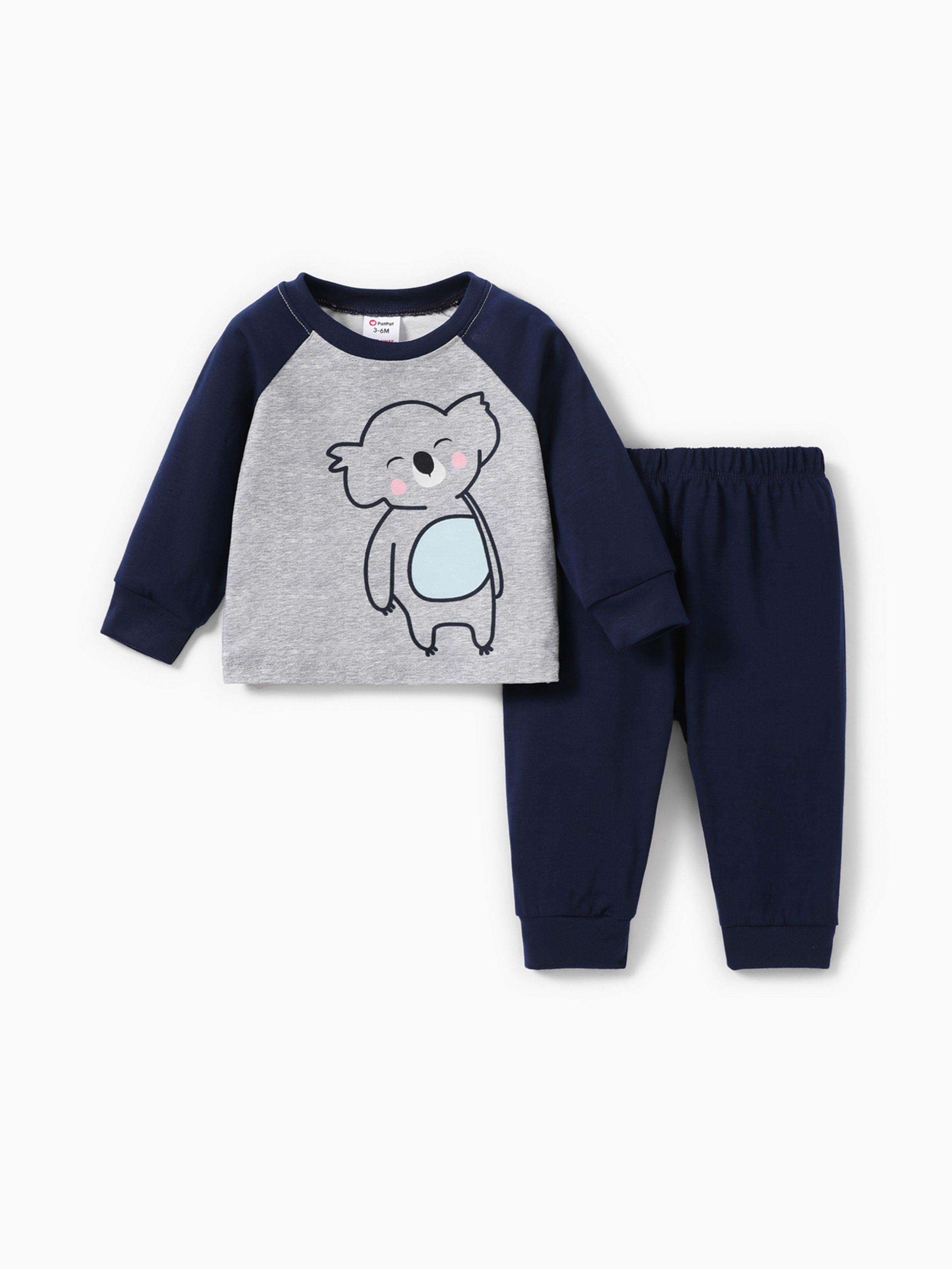 

2pcs Baby Boy Basic Koala Pattern Pajama Set