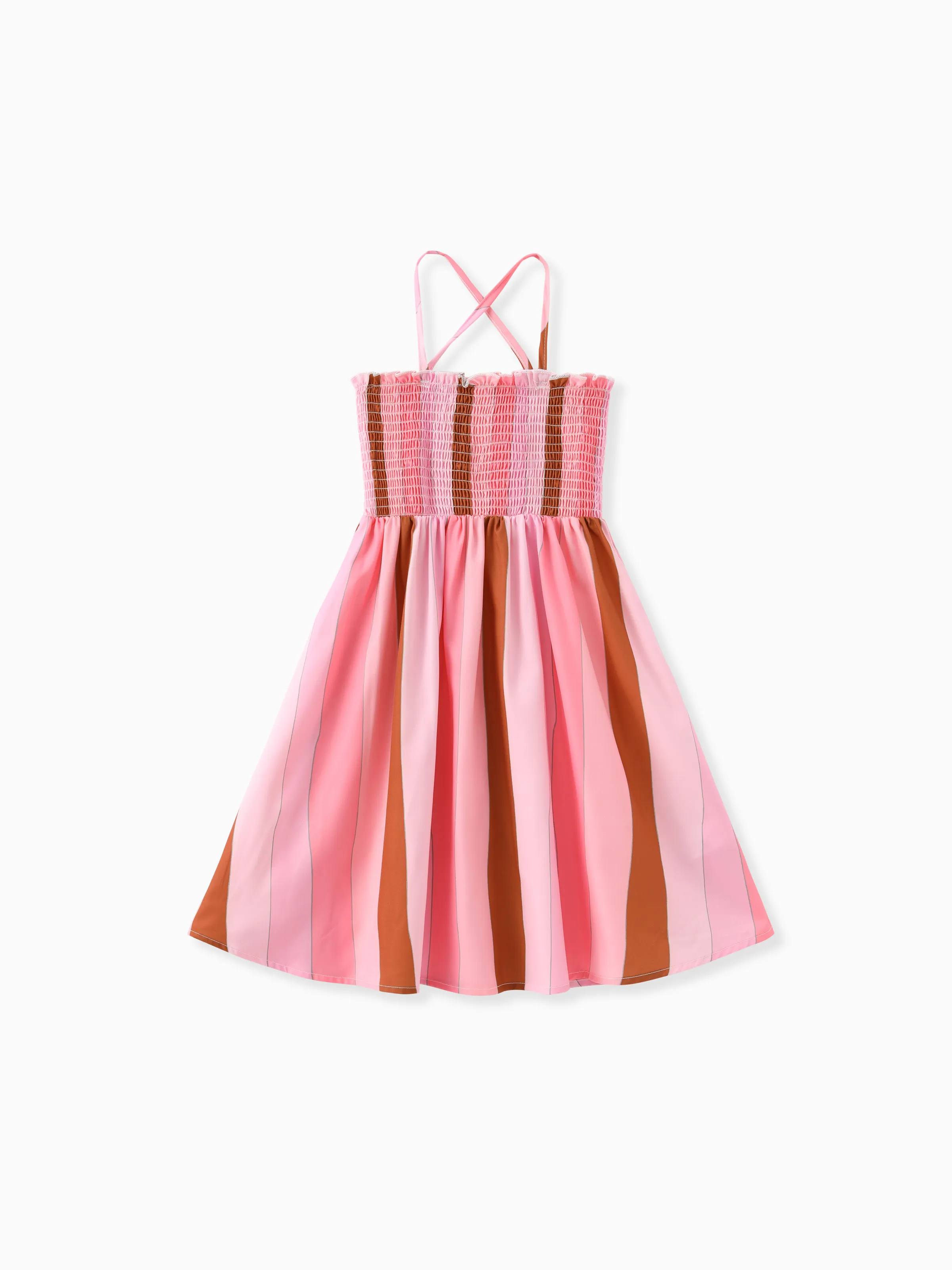 

Kid Girl Colorblock Stripe Smocked Slip Dress