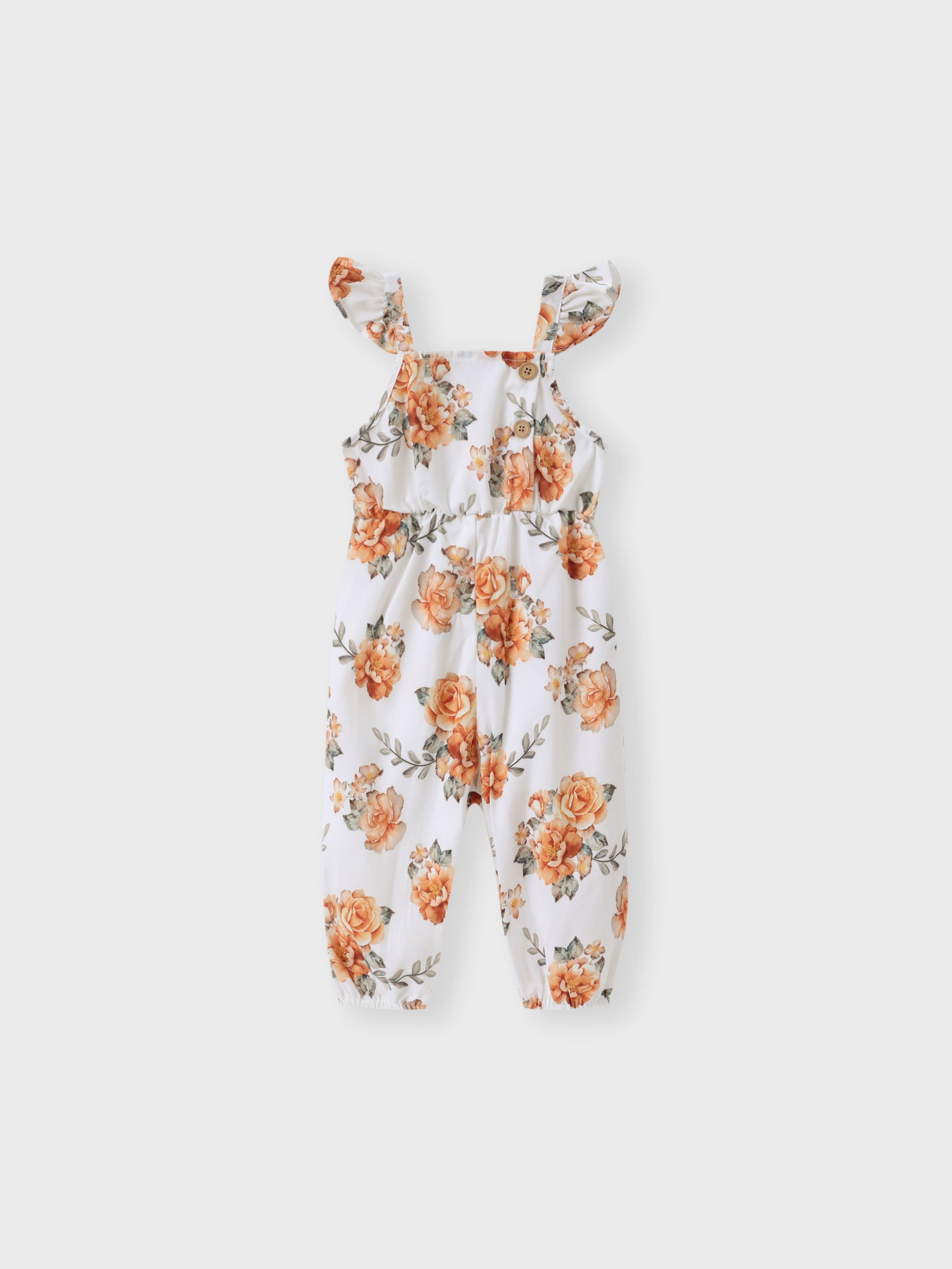 

Baby Girl 100% Cotton Solid/Striped/Floral-print Sleeveless Ruffle Jumpsuit