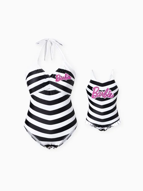 Barbie maman et moi 1pc Vintage Stripe motif poupée Cosplay Style Maillot de bain imprimé