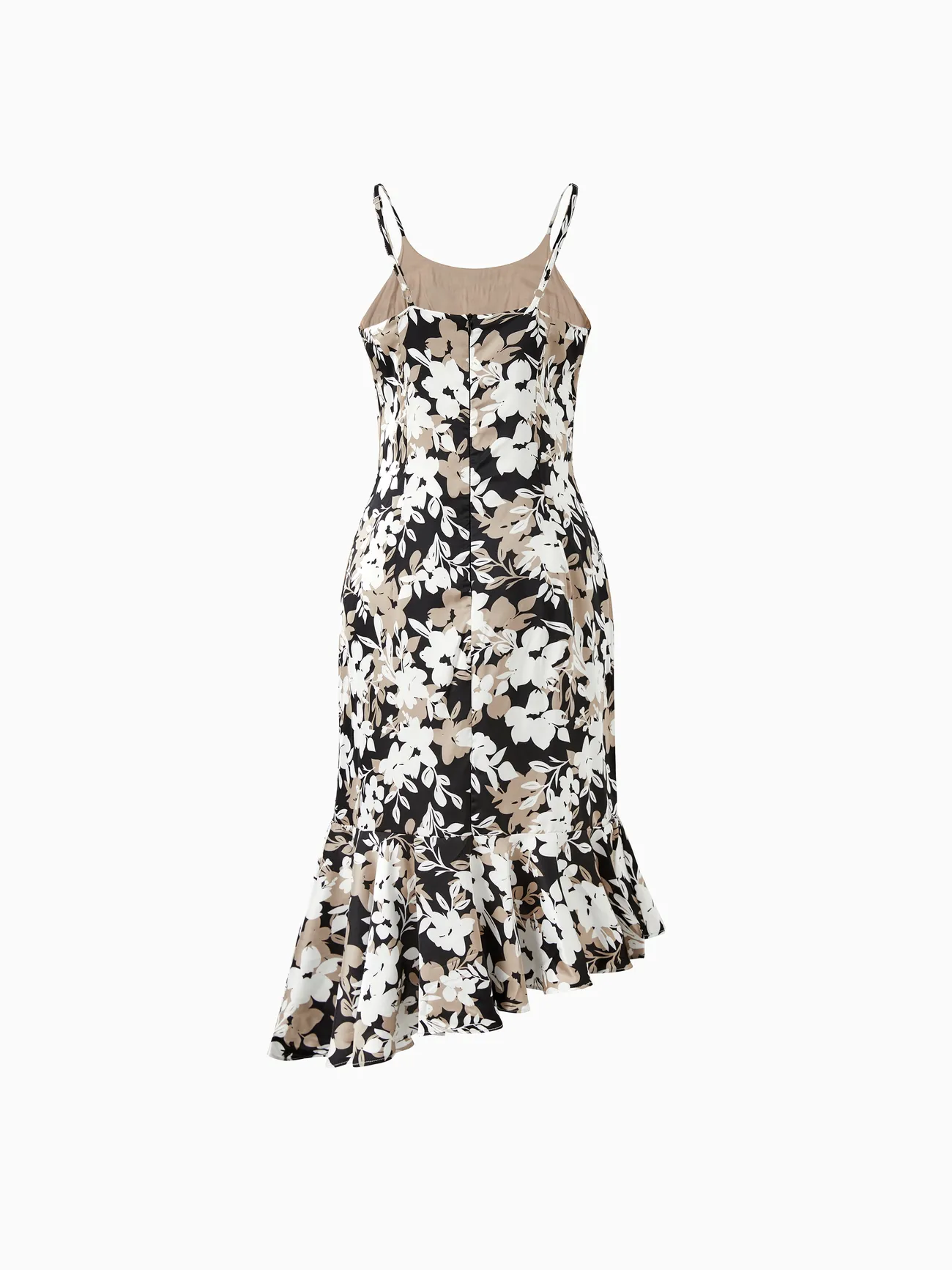 Women - Family Matching Sets Color Block Shirt or Floral Body-con Asymmetrical Hem/Tulle Strap Dress - Apricot - image 3