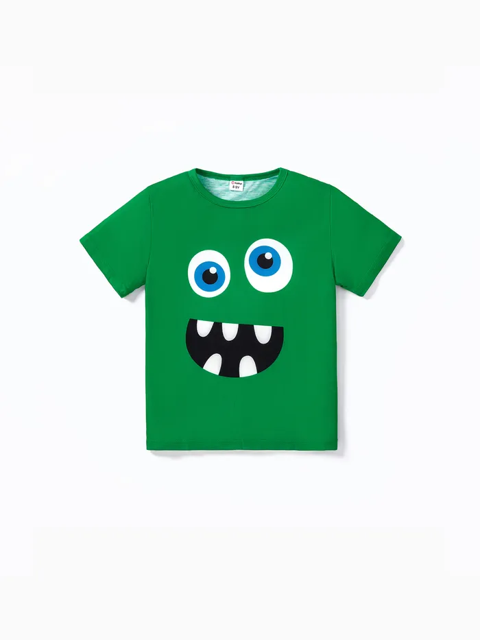 Kinder Unisex Gesichtsausdrücke Kurzärmelig T-Shirts