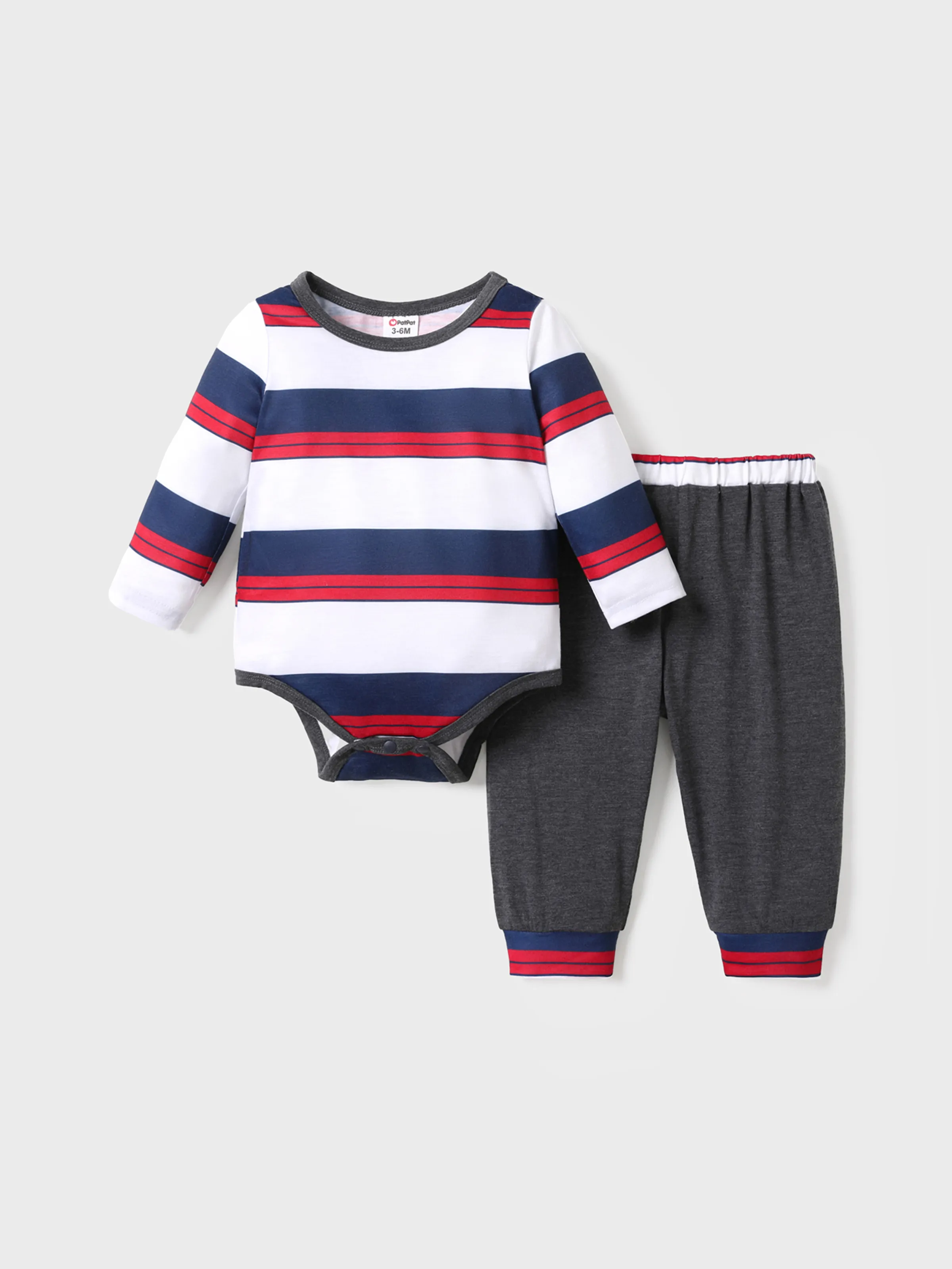 

2pcs Baby Boy Stripe Lightweight Set