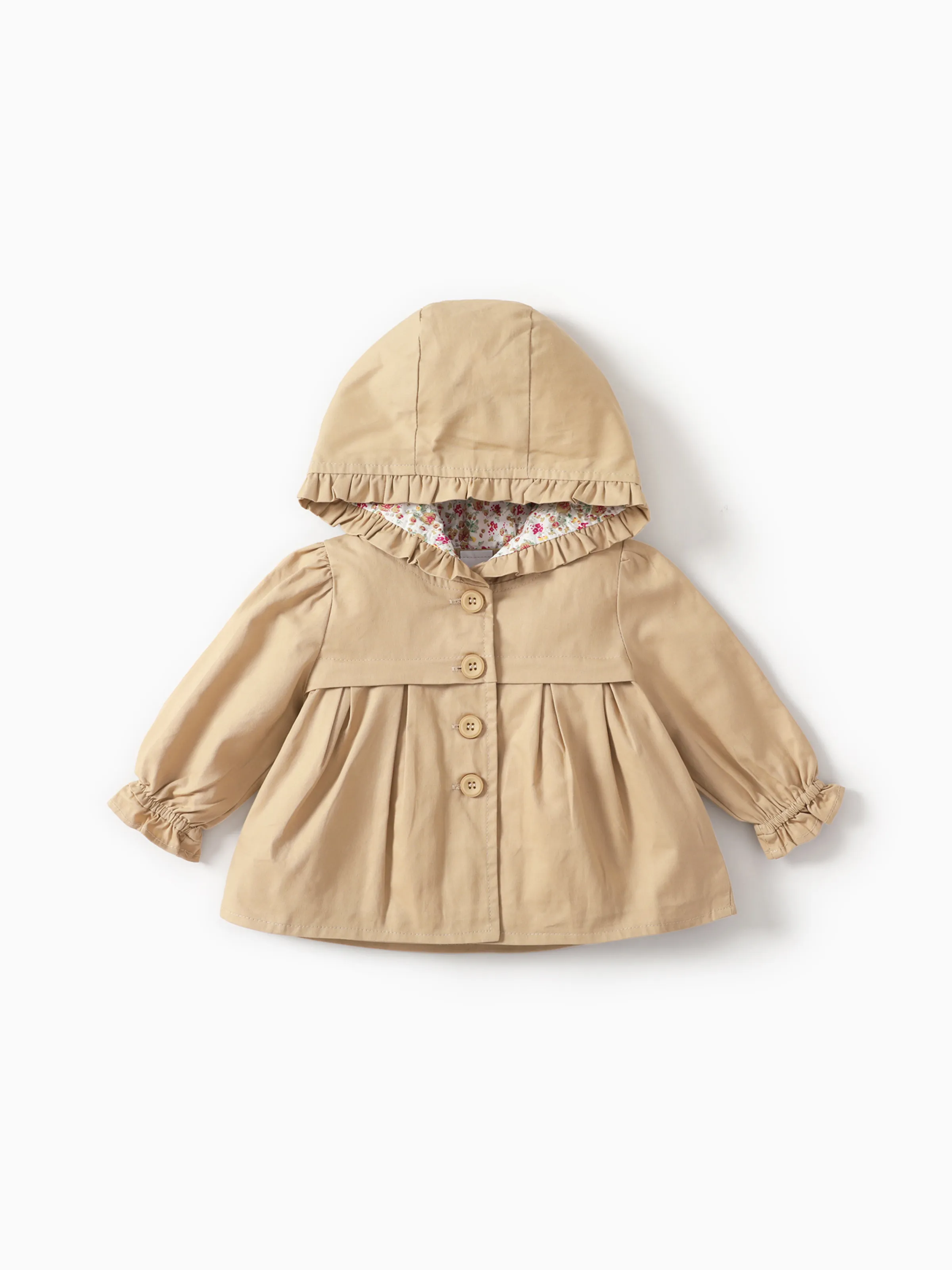 

Baby Girl Sweet Floral Hooded Jacket