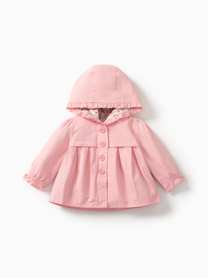 Baby Girl Sweet Floral Hooded Jacket
