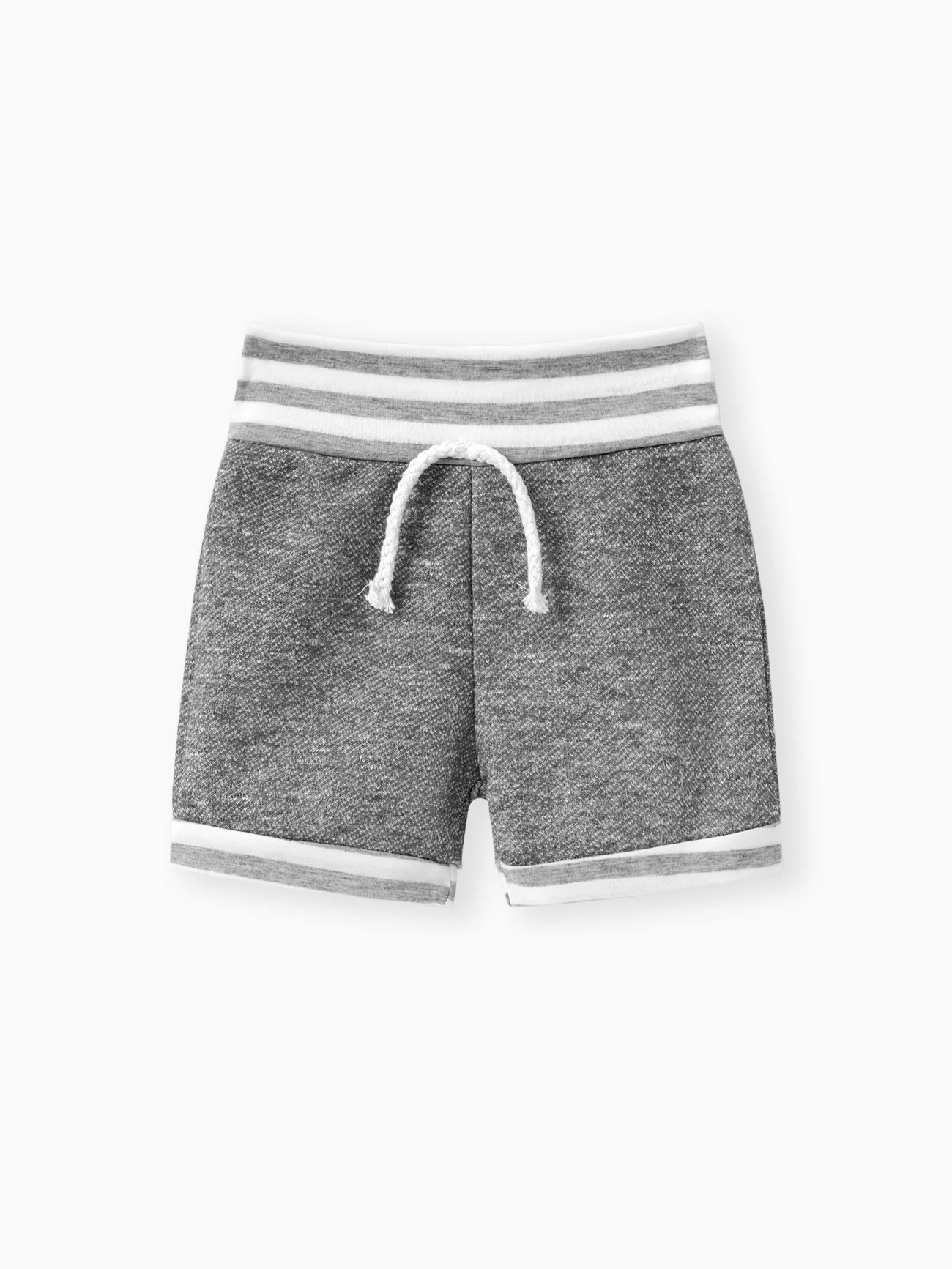 Dark Grey - 100% Cotton 2pcs Baby Boy/Girl Striped Sleeveless Tank Top and Shorts Set - image 4