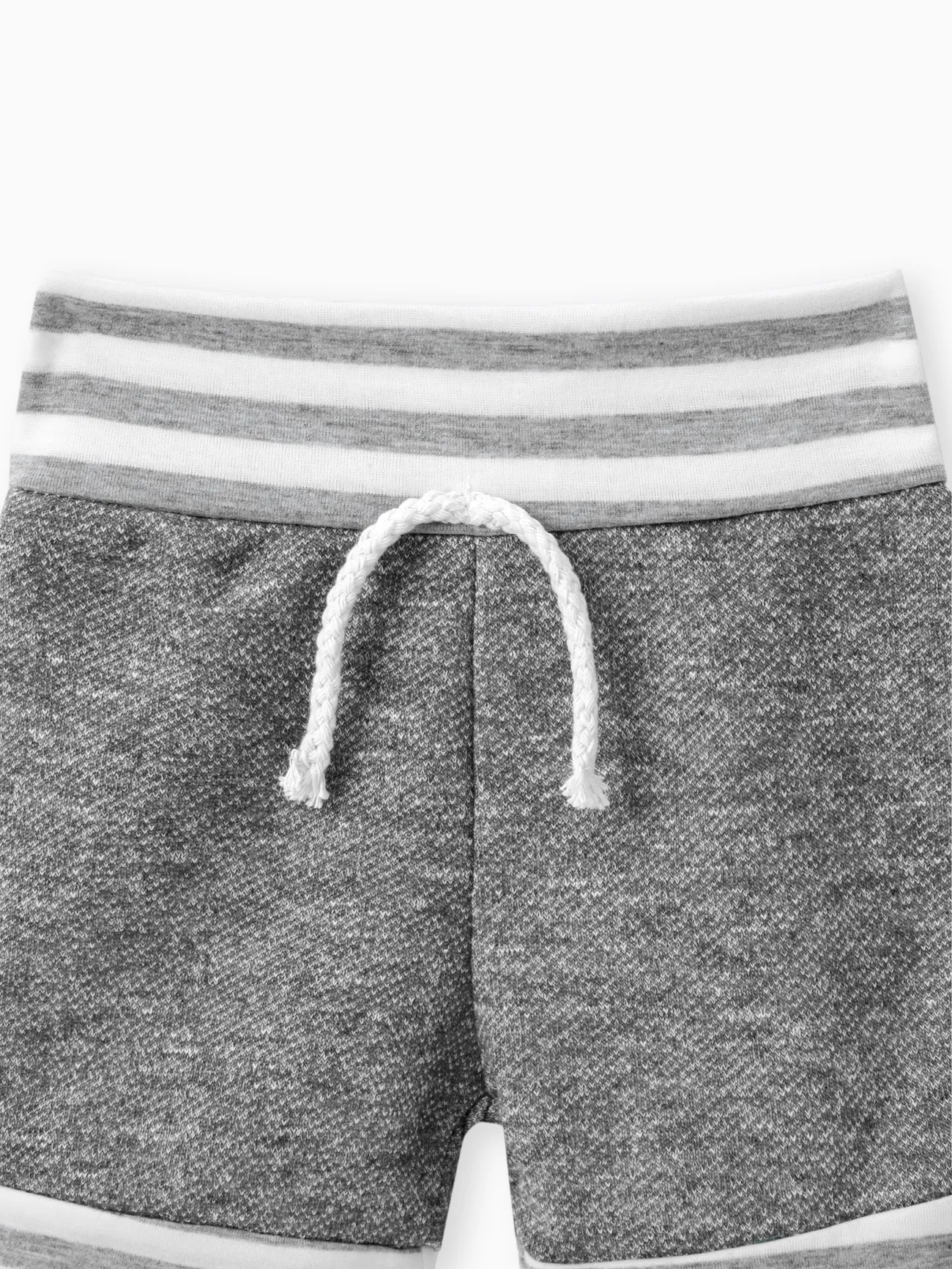 Dark Grey - 100% Cotton 2pcs Baby Boy/Girl Striped Sleeveless Tank Top and Shorts Set - image 5