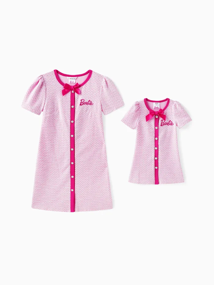 Barbie Mommy & Me Girls Tweed Bowknot Matching Dress

