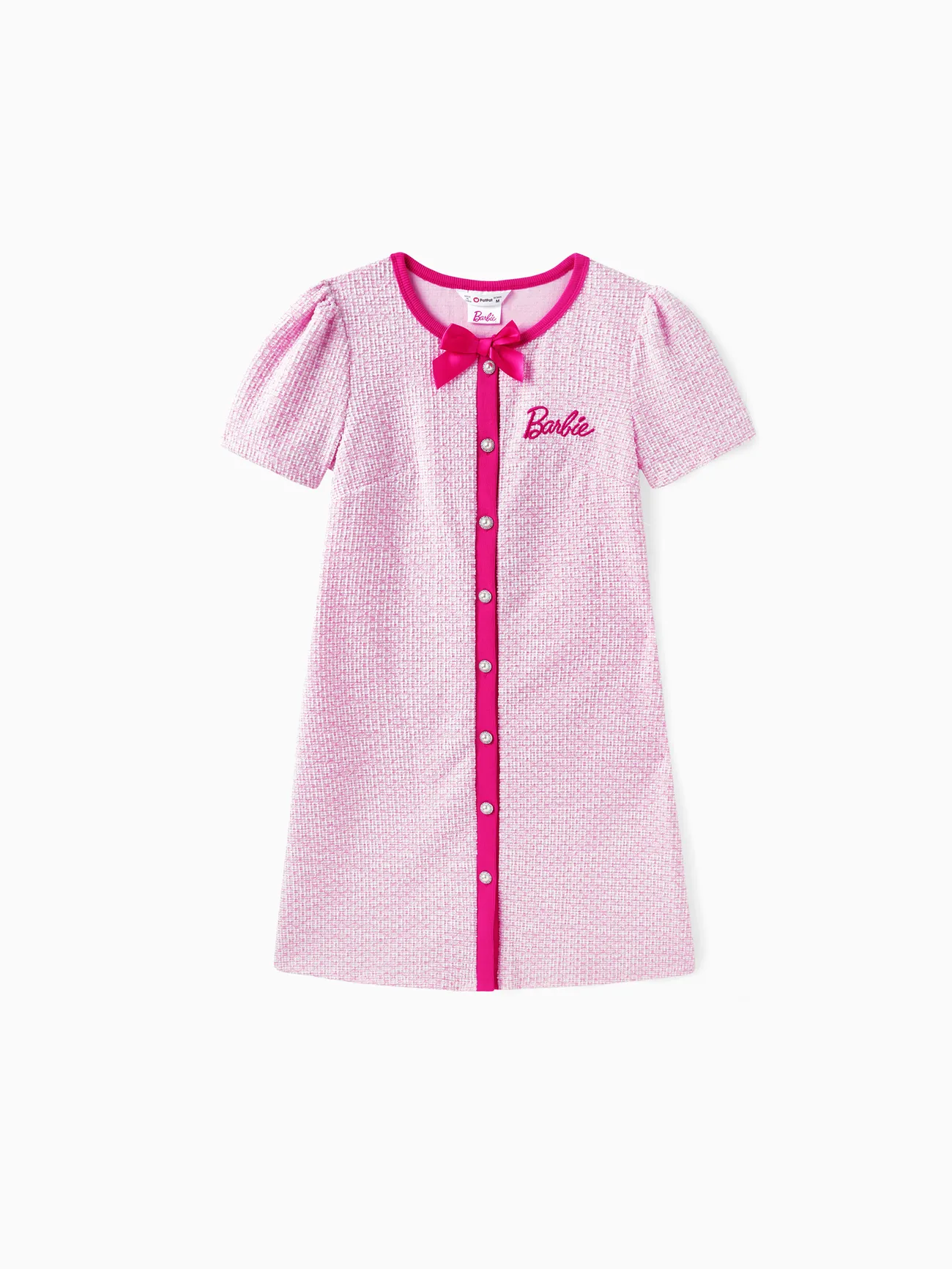 Barbie Mommy & Me Girls Tweed Bowknot Vestido A Juego

