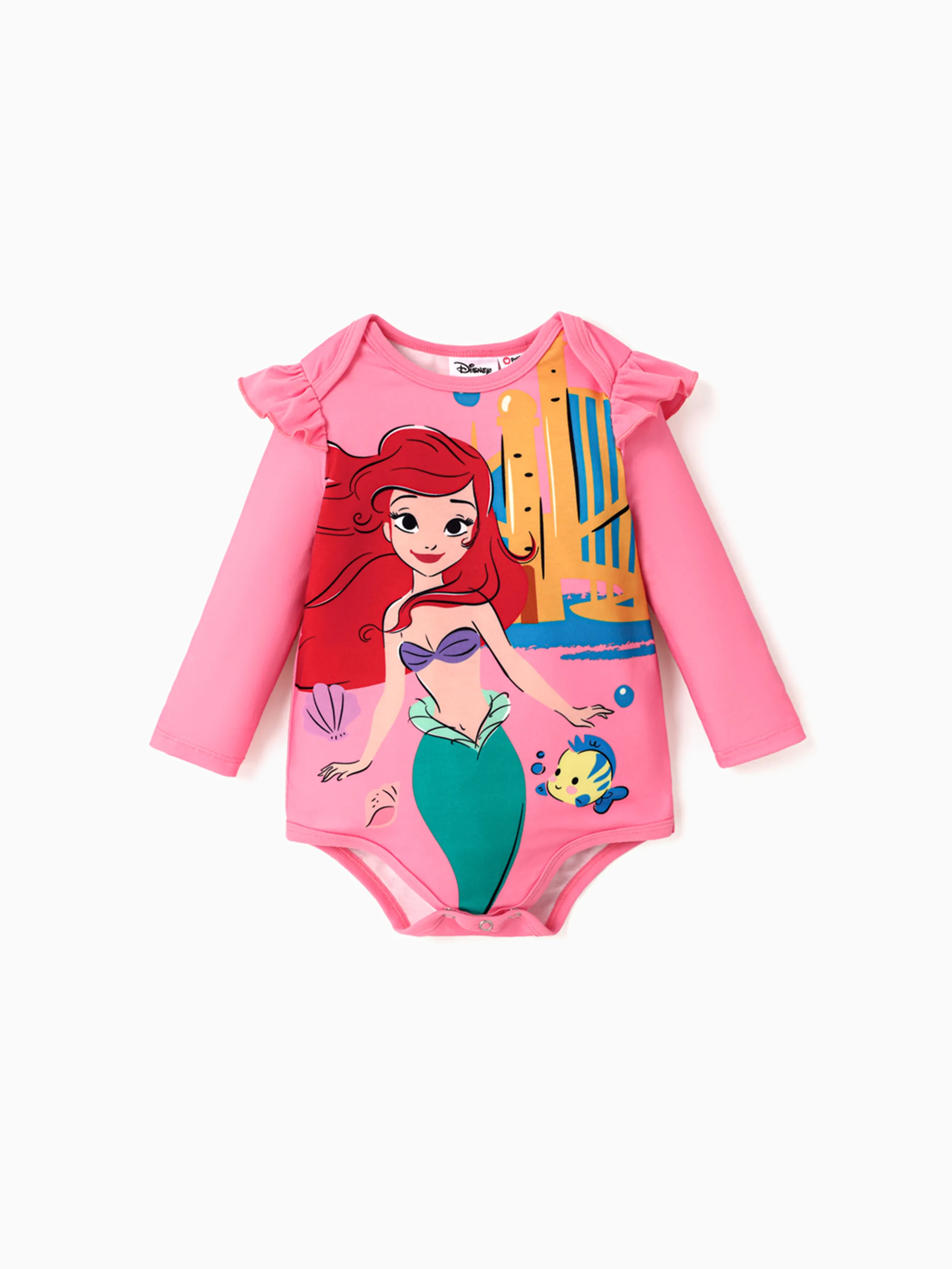 

Disney Princess Baby Girl Character Print Ruffled Long-sleeve Bodysuit