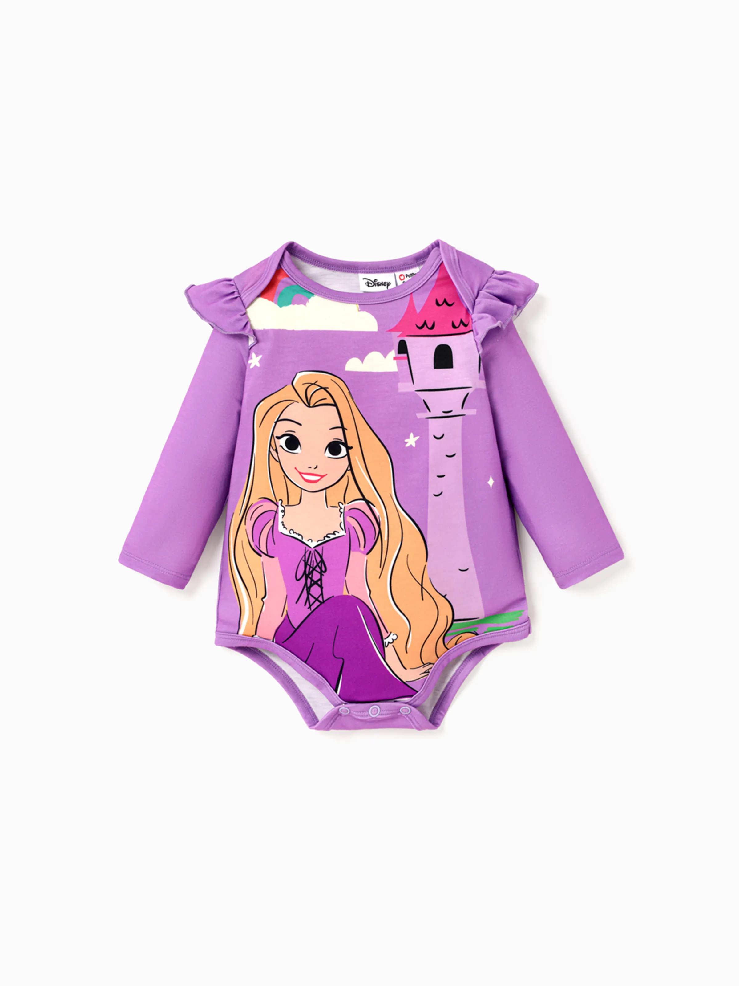 

Disney Princess Baby Girl Character Print Ruffled Long-sleeve Bodysuit