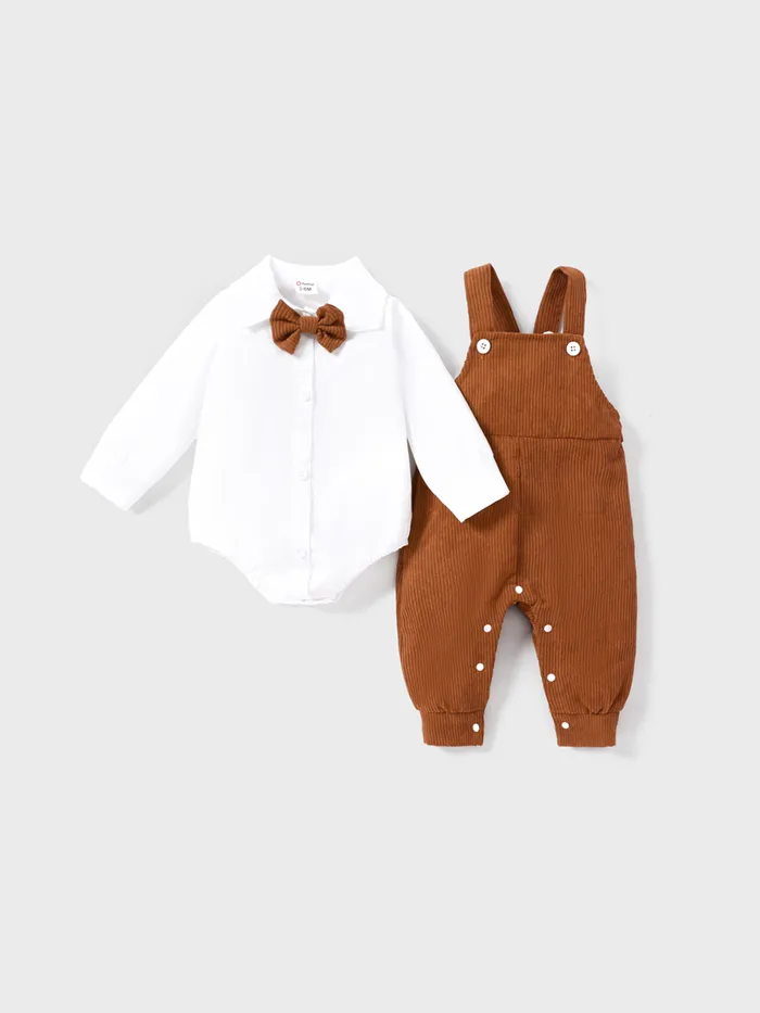 2pcs Baby Boy Solid Color Casual Set