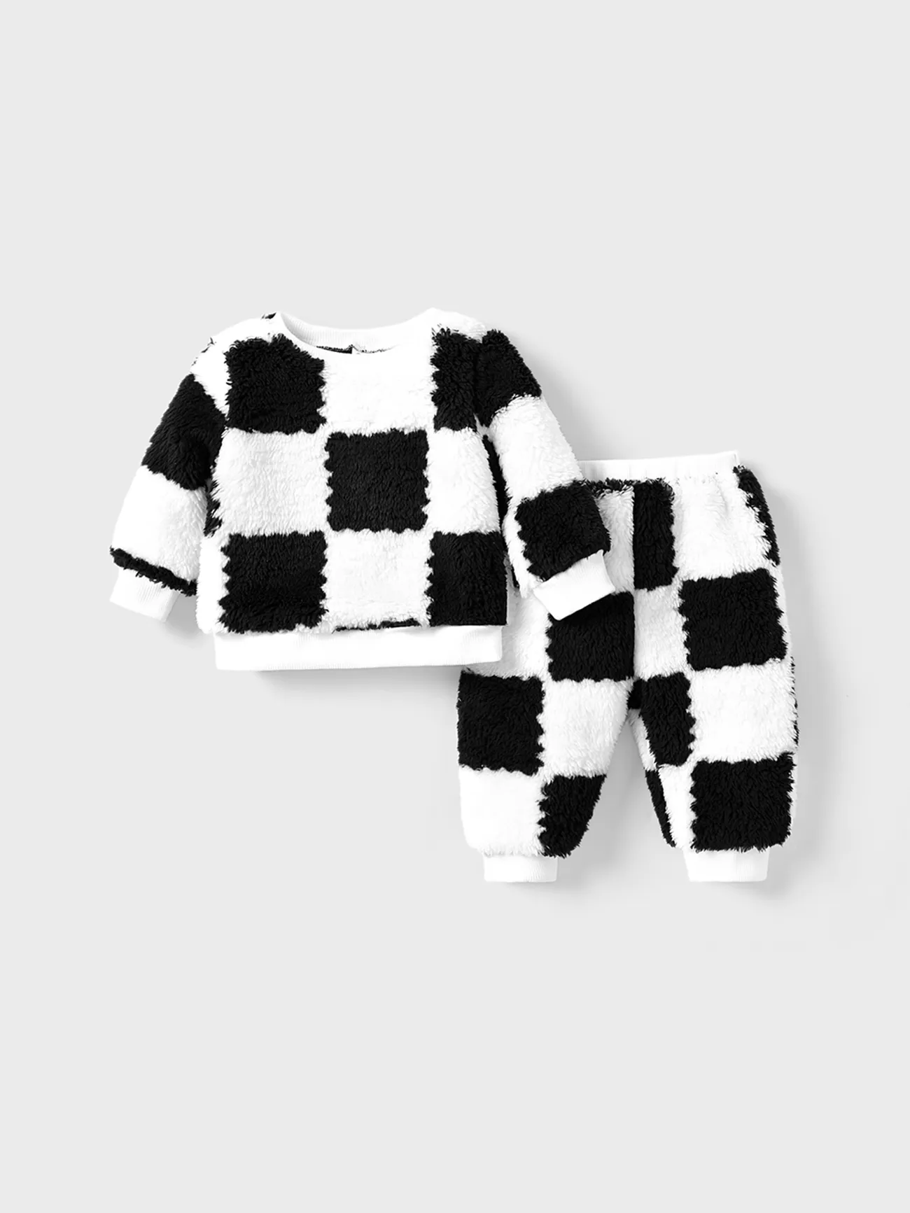 

2pcs Baby Girl/Boy Casual Grid Long Sleeve Set