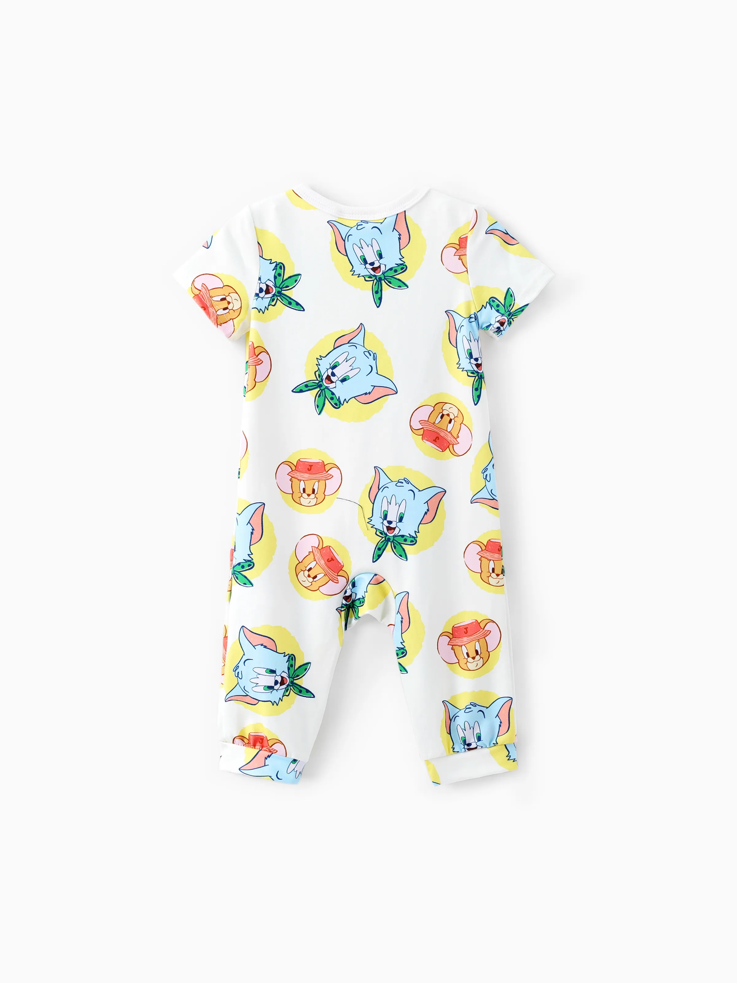 Tom and Jerry Baby Boys/Girls 1pc Character Print Long-Leg Romper